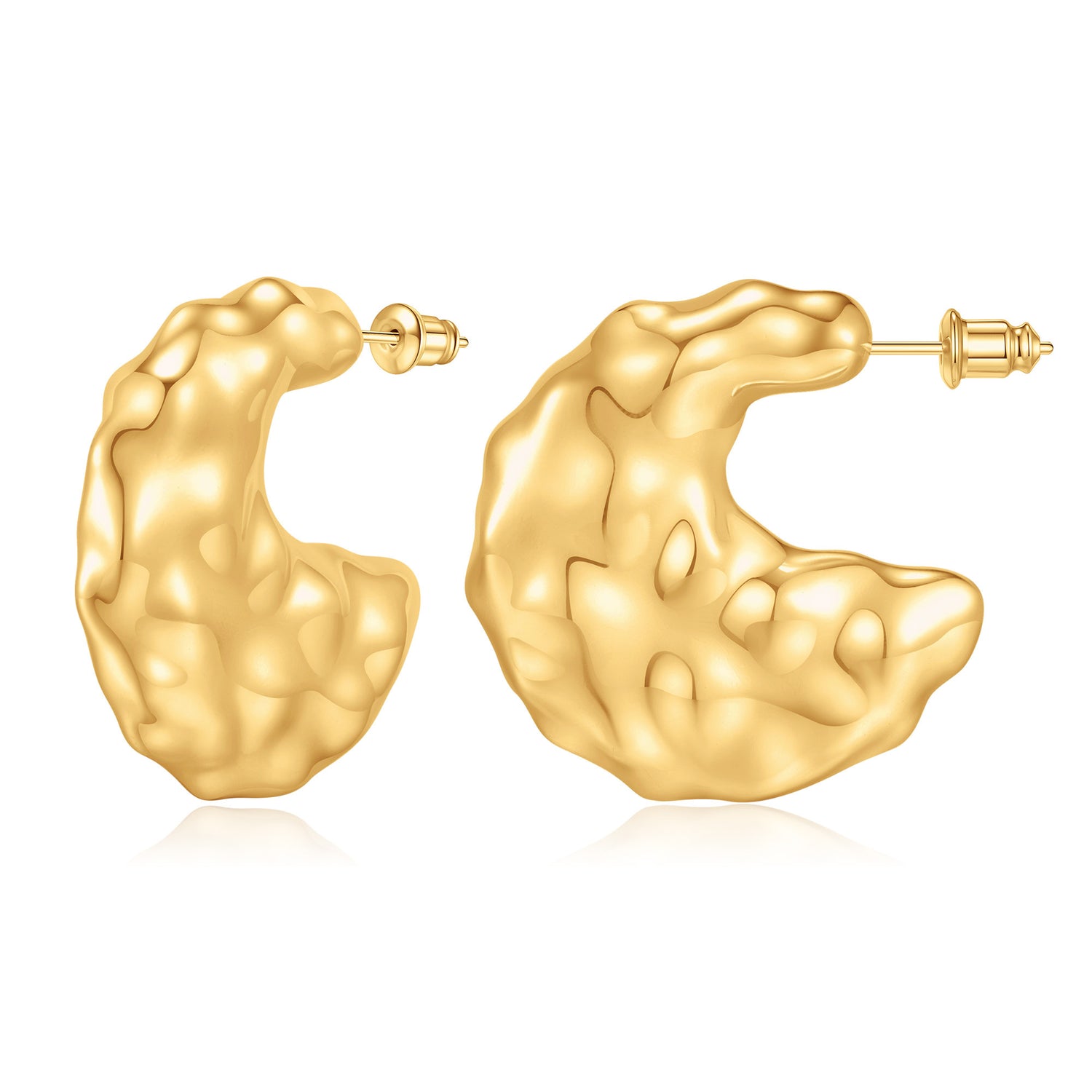golden Earrings for Women, 14K golden Plated Earrings Chunky golden Earrings for Women Trendy golden Statement Earrings golden Chunky Earrings for Women Crescent Moon Earrings Jewelry Gifts for Women