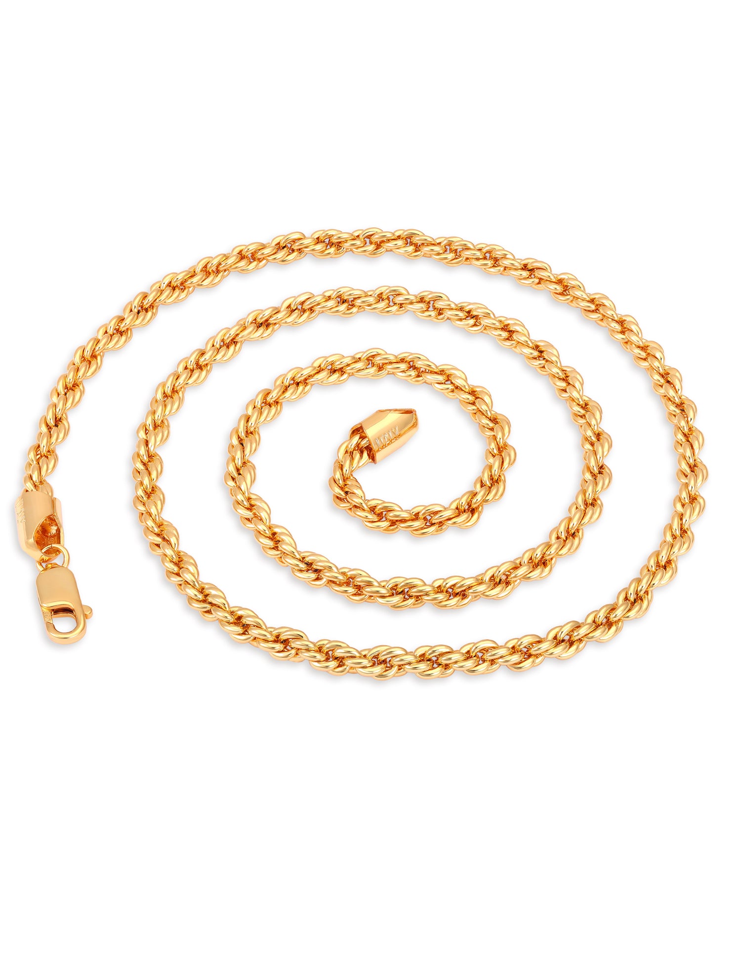 Waitsoul 925 Sterling Silver Rope Chain Lobster Clasp 4/4.5/5mm Gold/Silver Chain for Men Women Silver Necklace Chain 16/18/20/22/24/26/30 Inches