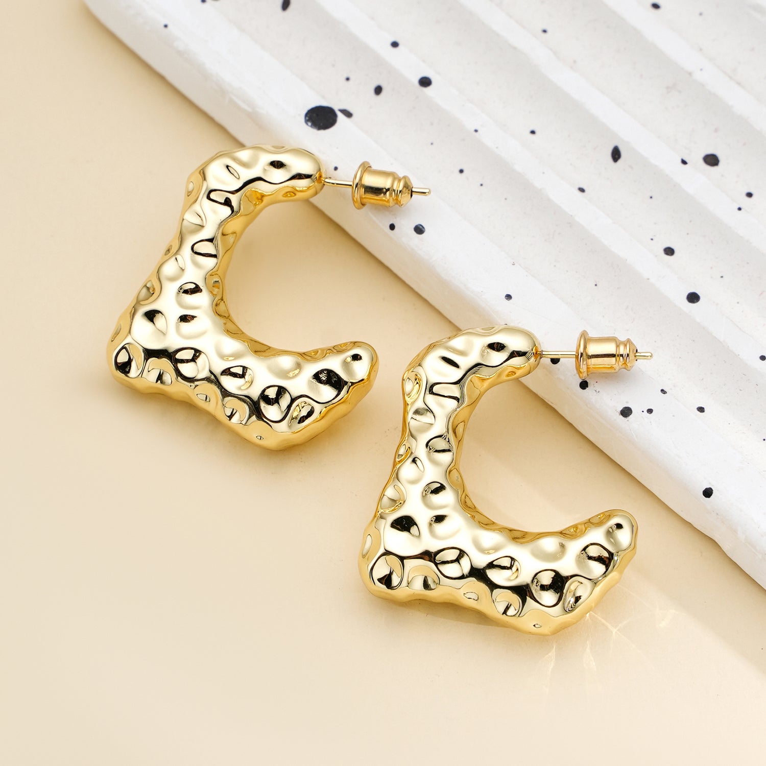 goldenen  Chunky Earrings for Women,14K goldenen  Plated Irregularly goldenen  Chunky Earrings for Women Lightweight Statement goldenen  Earrings for Women Trendy goldenen  Jewelry for Women Gifts for Women