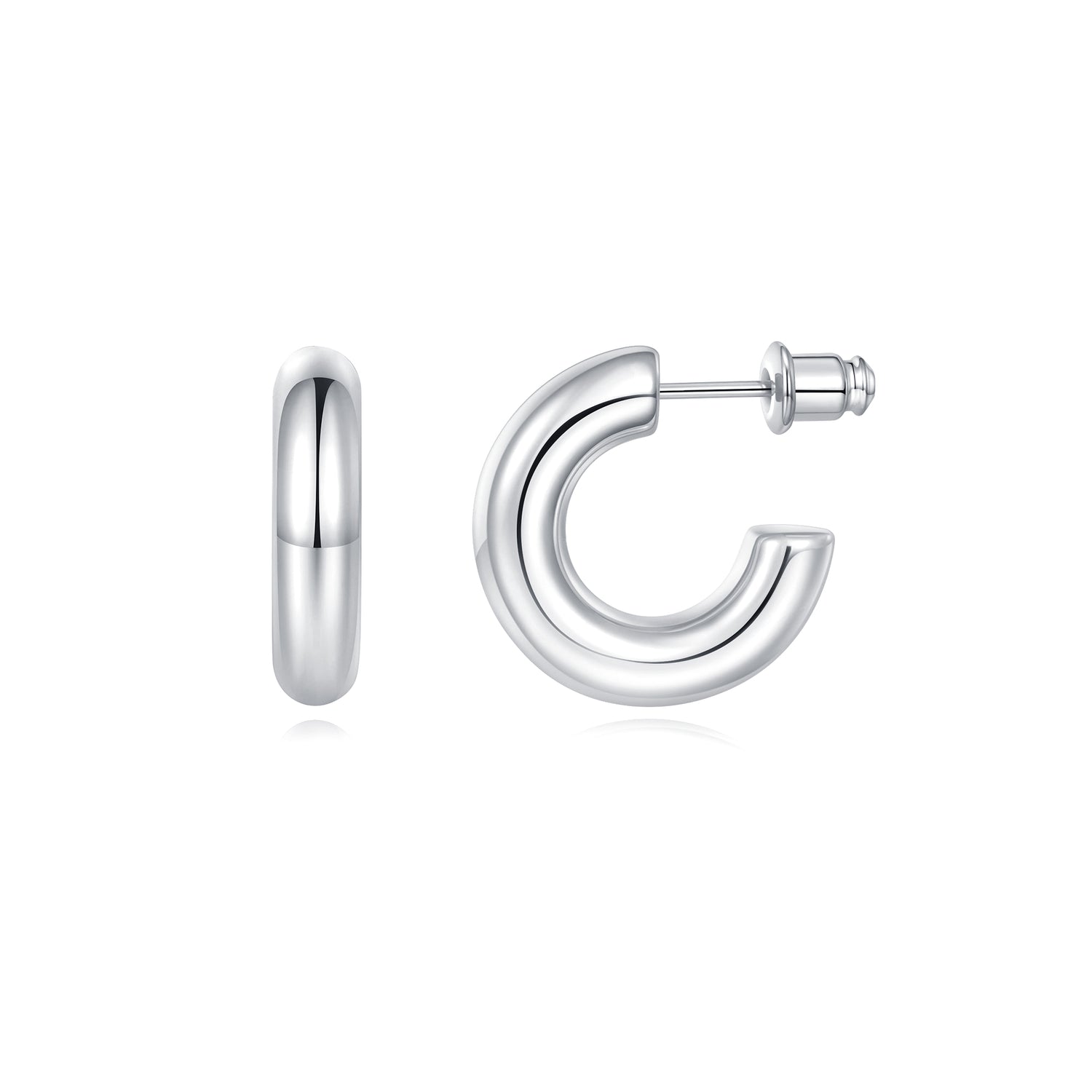 Chunky golden Hoop Earrings Set 14K golden and silver Plated Open Hoops Earrings Lightweight Small golden Hoop Earrings 20/30/40/50mm