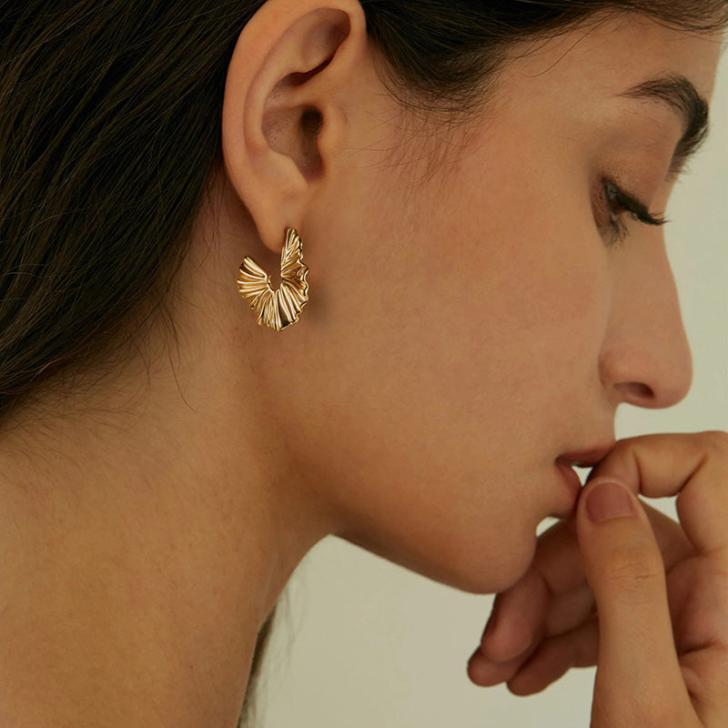 Gold Hoop Earrings for Women,14K Gold Plated Chunky Gold Hoop Earrings for Women Trendy Fashion Jewelry