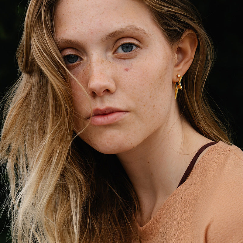 Gold Hoop Earrings for Women,14K Gold Plated Chunky Gold Hoop Earrings for Women Trendy Fashion Jewelry