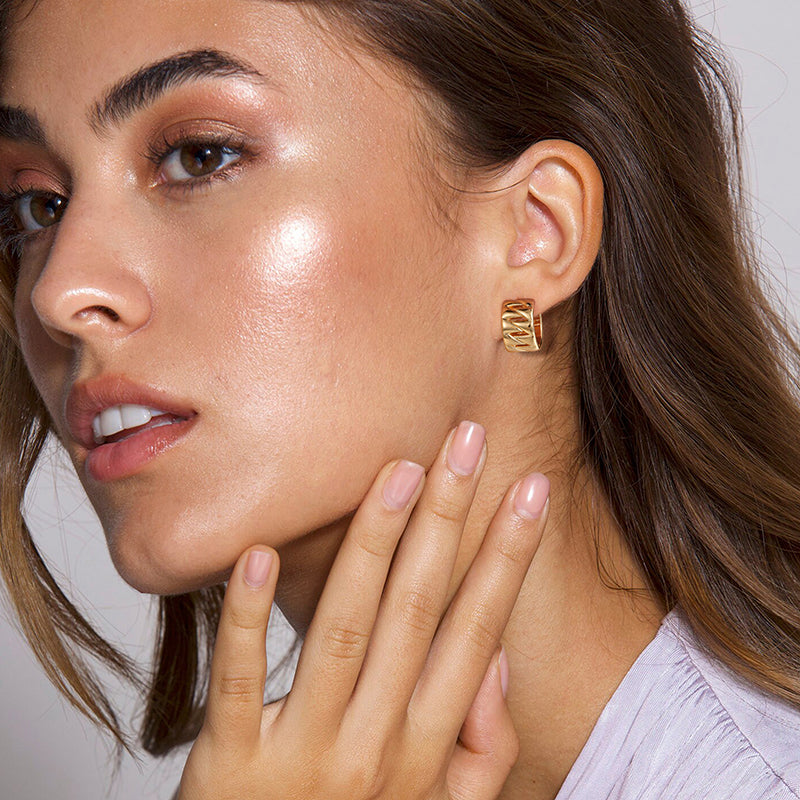 Gold Hoop Earrings for Women,14K Gold Plated Lightweight Gold Hoop Earrings for Women Trendy Fashion Jewelry