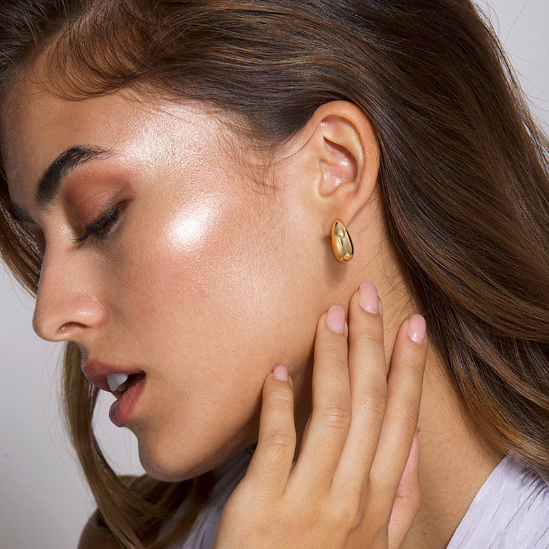 Gold Hoop Earrings for Women,14K Gold Plated Chunky Gold Hoop Earrings for Women Trendy Fashion Jewelry