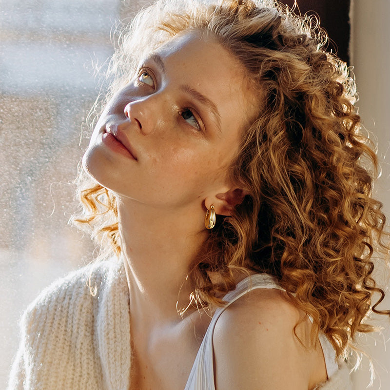 Gold Hoop Earrings for Women,14K Gold Plated Lightweight Gold Hoop Earrings for Women Trendy Fashion Jewelry