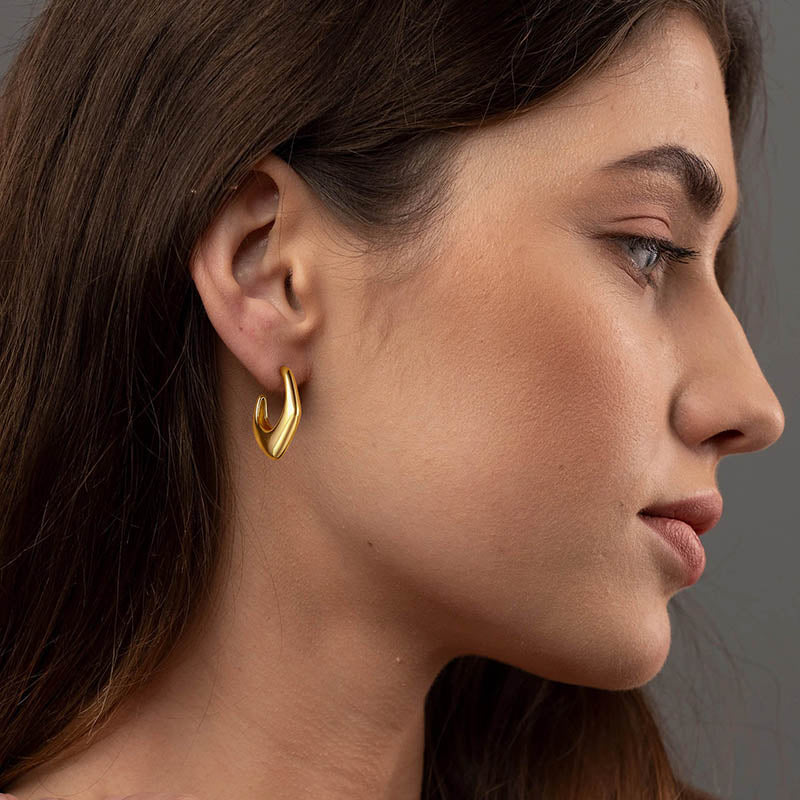 Gold Hoop Earrings for Women,14K Gold Plated Chunky Gold Hoop Earrings for Women Trendy Fashion Jewelry