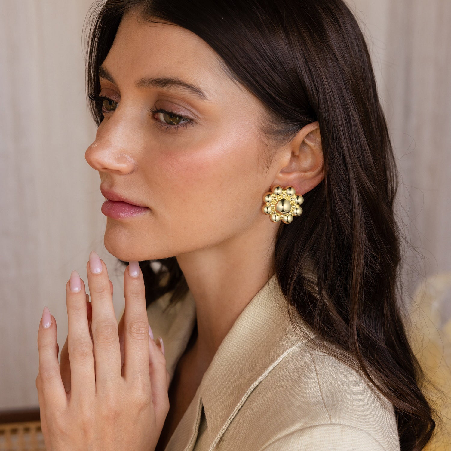 Chunky goldenen  Earrings for Women, goldenen  Folwer Earrings for Women Chunky Vintage Stud Earrings for Women goldenen  Earrings for Women Trendy goldenen  Statement Earrings Jewelry for Women Gifts