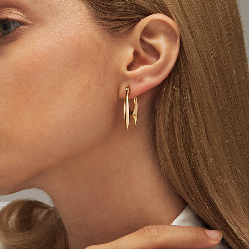 Gold Hoop Earrings for Women,14K Gold Plated Lightweight Gold Hoop Earrings for Women Trendy Fashion Jewelry