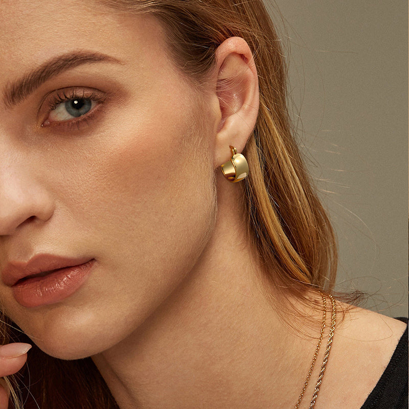 Gold Hoop Earrings for Women,14K Gold Plated Lightweight Gold Hoop Earrings for Women Trendy Fashion Jewelry