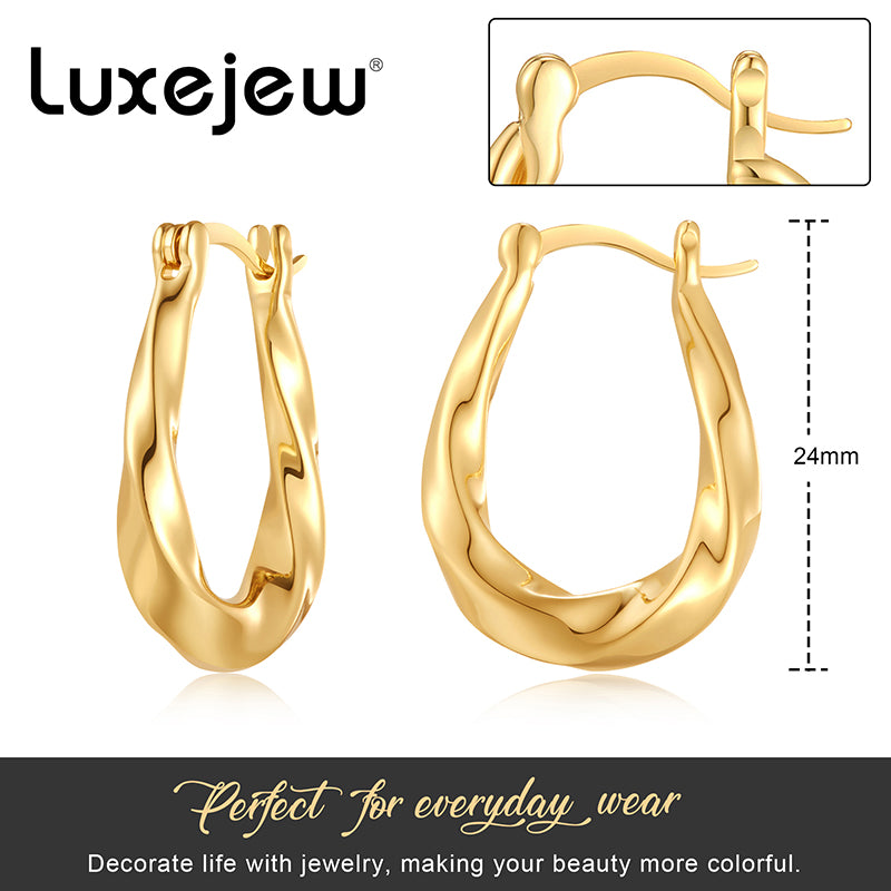 Gold Hoop Earrings for Women,14K Gold Plated Lightweight Gold Hoop Earrings for Women Trendy Fashion Jewelry