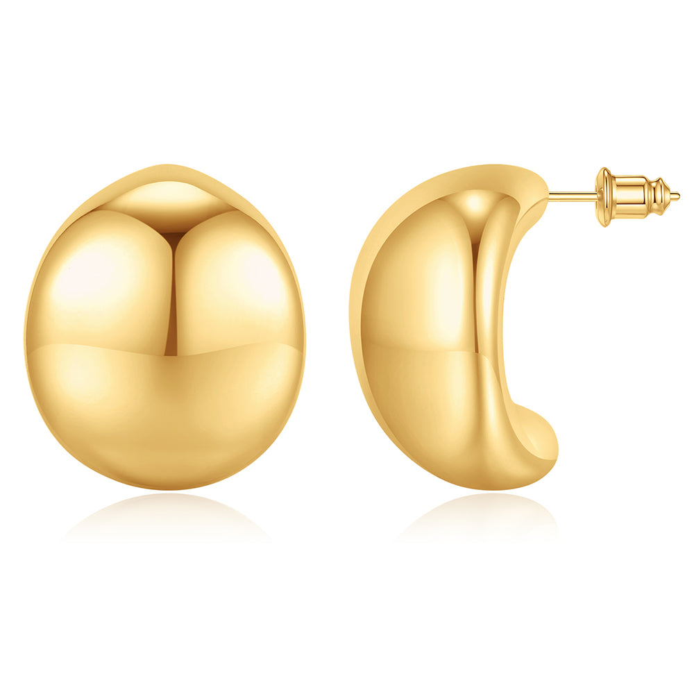 Women's goldenen Hoop Earrings 14K golden Plated Hoop Earrings for Women Anti-Allergy Thick golden Hoop E Elegant Women's Hoop Earrings