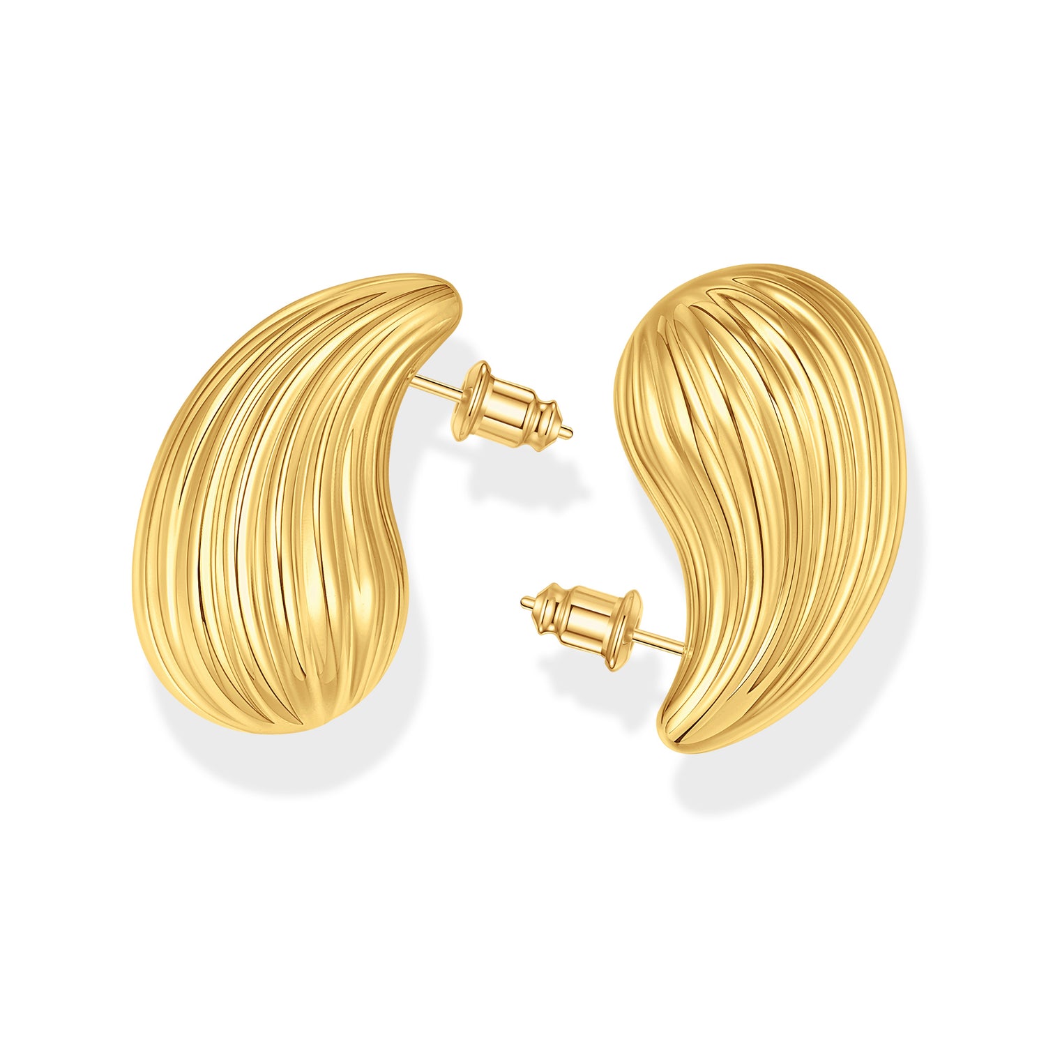 goldenen  Teardrop Earrings for Women, 14K goldenen  Plated Water Tear Drop Earrings Jewelry Chunky goldenen  Hoop Earrings for Women Lightweight Hypoallergenic Big Thick Statement Earrings for Women Trendy Jewelry