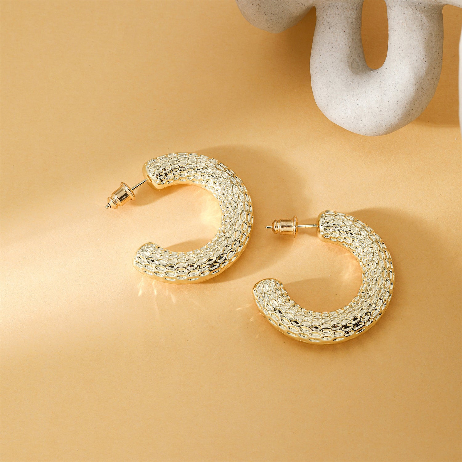 Women's Circular Thick golden New Pattern Earrings Fashion Elegant Earrings Women's Festival Gifts Jewelry Valentine's Day Mardi Gras Festival