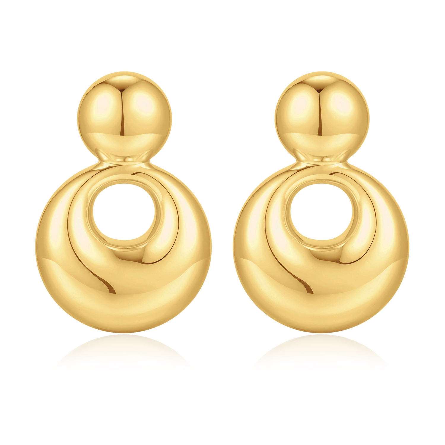 Chunky golden Dangle Earrings for Women, 14K golden Plated Statement Earrings for Women Lightweight golden Drop Dangle Earrings for Women Chunky Thick golden Earrings for Women Trendy golden Jewelry for Women