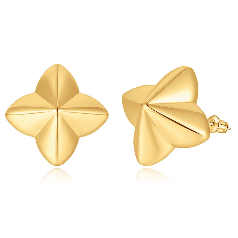 golden Silver Chunky Earrings for Women Lightweight 14k golden Plated Statement Stud Earrings for Women Trendy Jewelry Gifts