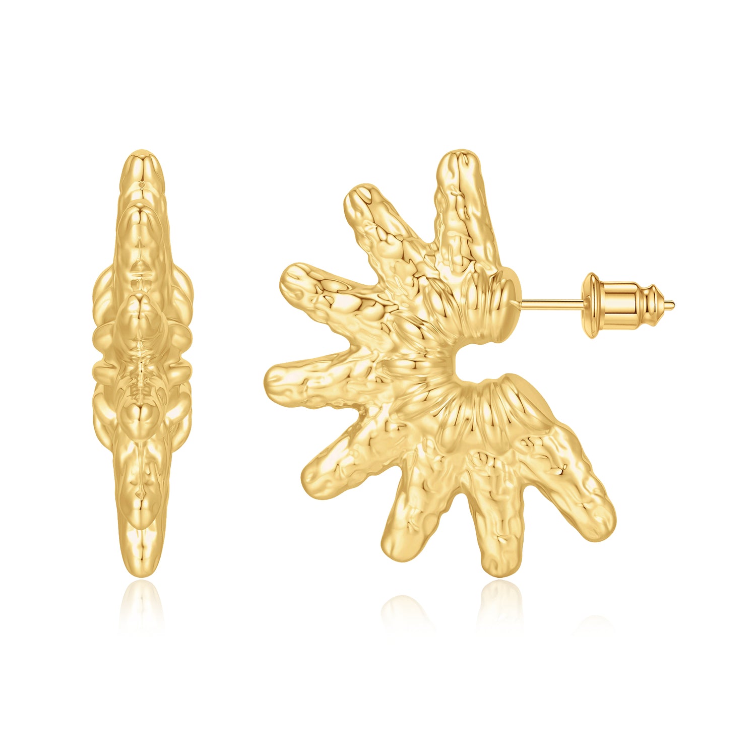 Chunky golden Hoop Earrings for Women, 14K golden Plated Statement Earrings for Women Large Thick golden Hoop Hypoallergenic Lightweight Non Tarnish golden Chunky Hoops Earrings for Women Trendy Jewelry