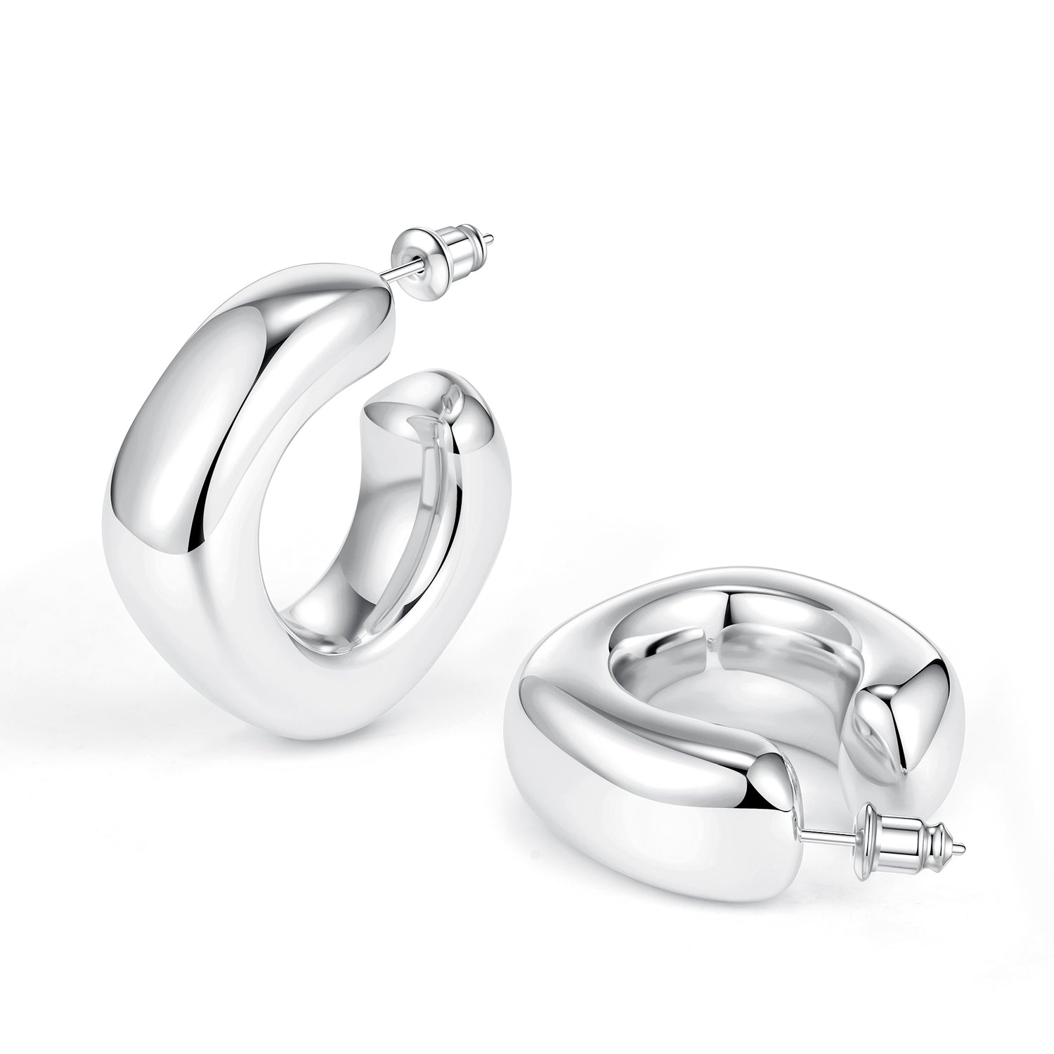 Chunky golden Earrings for Women, golden and silver Hoop Earrings for Women Trendy golden Earrings for Women Hypoallergenic Earrings golden Chunky Earrings for Women golden Jewelry for Women