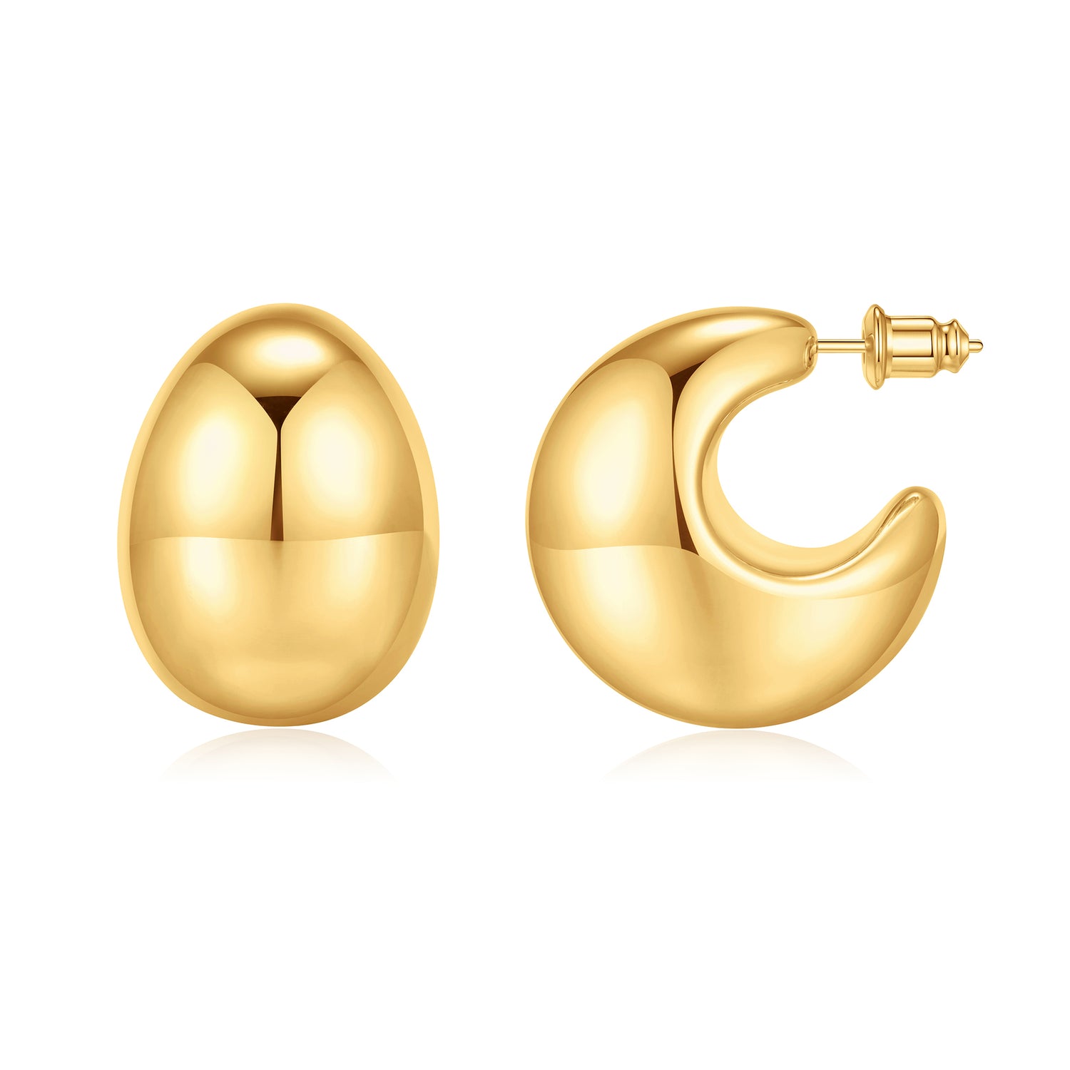 Women's Hoop Earrings 14K golden and silver Plated Women's golden Hoop Earrings Hollow Hoop Earrings Lightweight Earrings Fashion Women's Earring Accessories