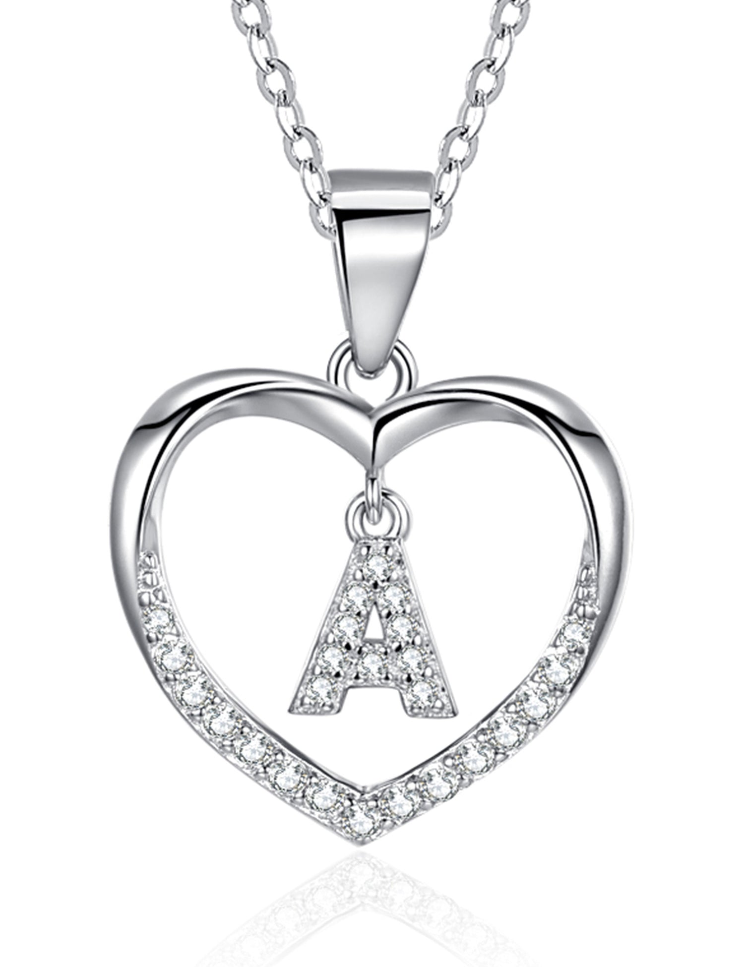 Visit the ITS4YEO Store 925 Sterling Silver Infinity Heart Pendant Initial Necklaces Silver Necklace Zircon Pendant Necklaces for Women Jewelry Gift for Women Wifes Her Valentines Gift