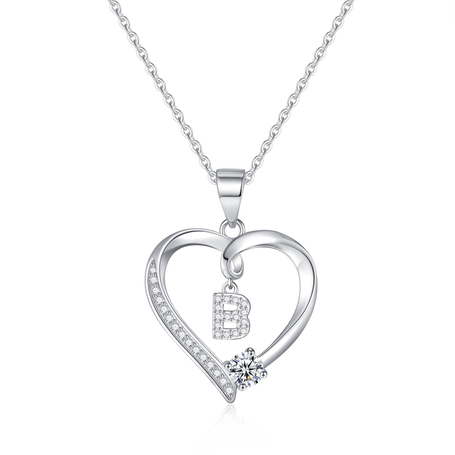 Infinity Heart Necklaces for Women, S925 Sterling Silver Initial Necklace Womens Jewelry Mothers Day Gifts Girls Valentines Gifts for Her Christmas Birthday Gifts for Women Mom Wife Girlfriend