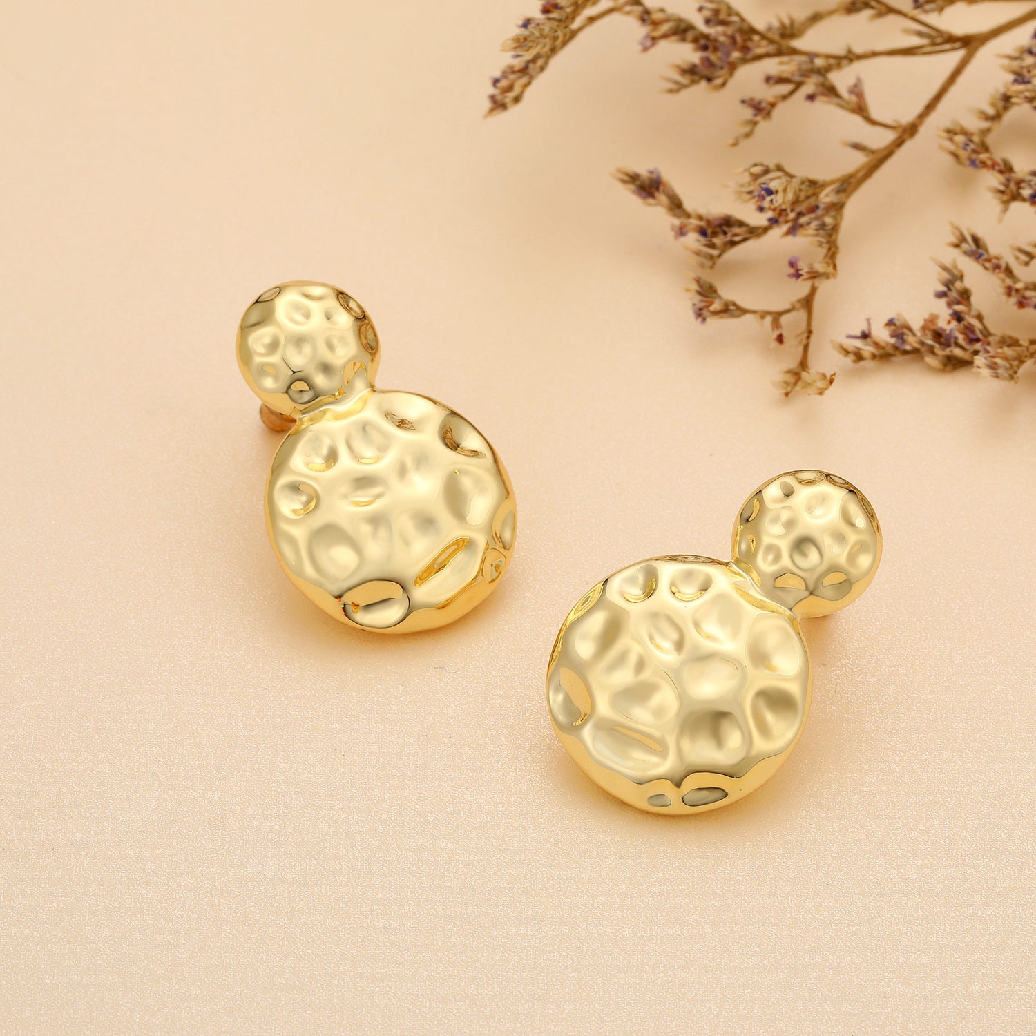 golden Statement Earrings for Women 14K golden Plated Big Disc Drop Dangle Earrings for Women golden Chunky Earrings for Women Chunky golden Earrings for Women golden Jewelry for Women Gifts