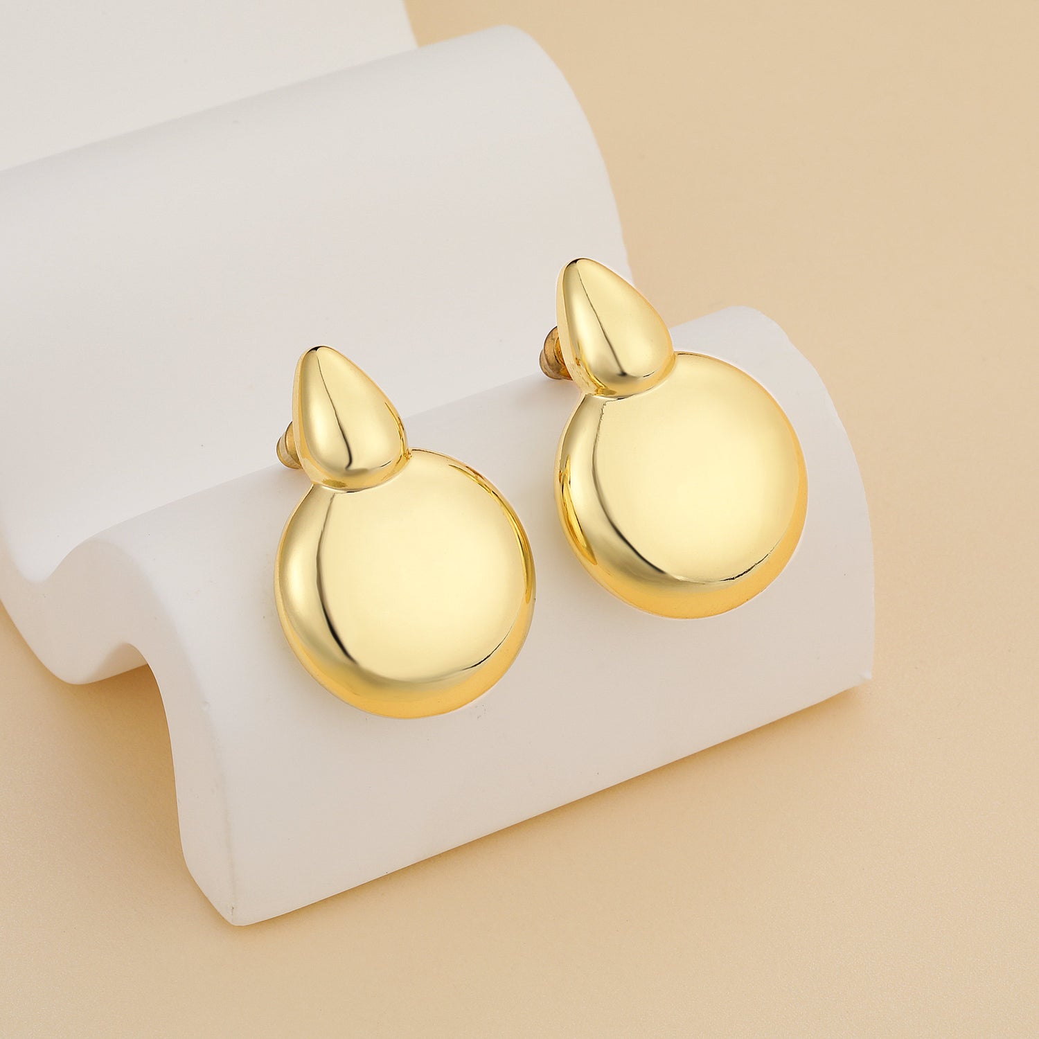 golden Statement Earrings for Women 14K golden Plated Big Disc Drop Dangle Earrings for Women golden Chunky Earrings for Women Chunky golden Earrings for Women golden Jewelry for Women Gifts