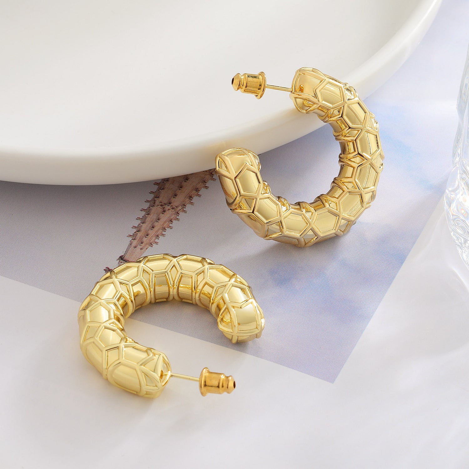 Chunky goldenen  Hoop Earrings for Women 14K goldenen  Plated Hoop Earrings Hypoallergenic goldenen  Chunky Hoop Earrings for Women Earrings Thick goldenen  Hoop Earrings for Women goldenen  Jewelry for Women