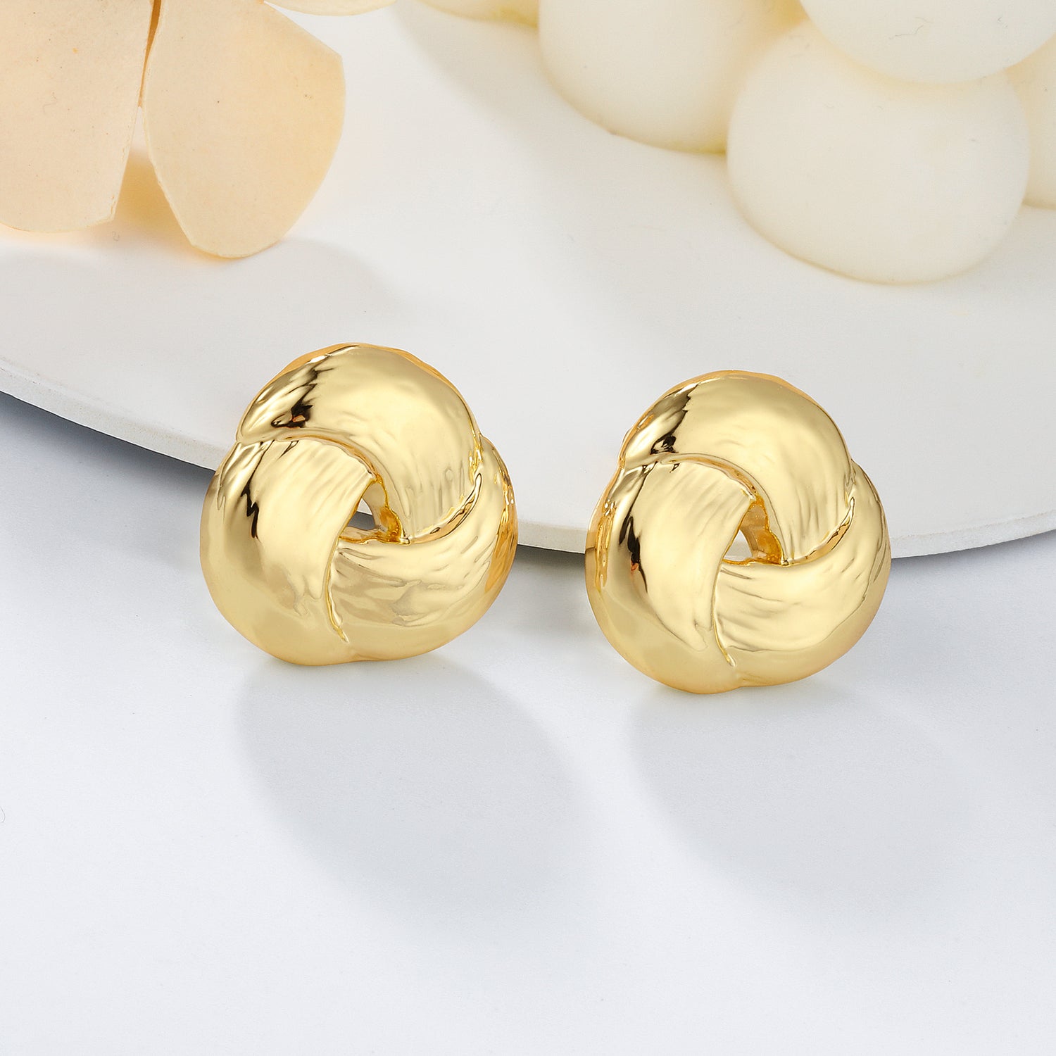 14K golden Plated Love Knot Stud Earrings for Women Chunky golden Earrings for Women Jewelry Gifts for Women