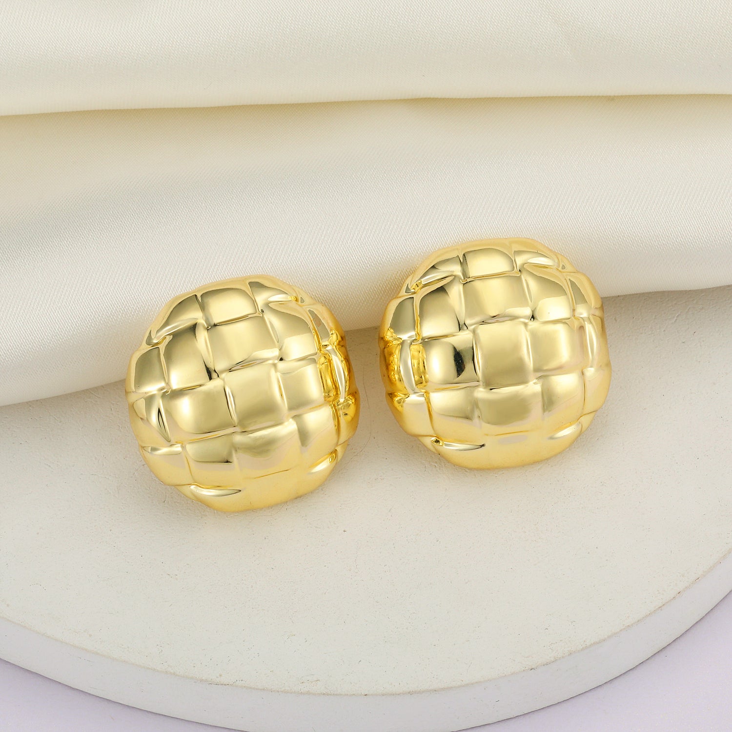 Chunky golden Earrings for Women 14k golden Plated Stud Earrings for Women Hypoallergenic golden Statement Earrings Thick golden Chunky Earrings for Women Trendy Jewelry Gift for Women