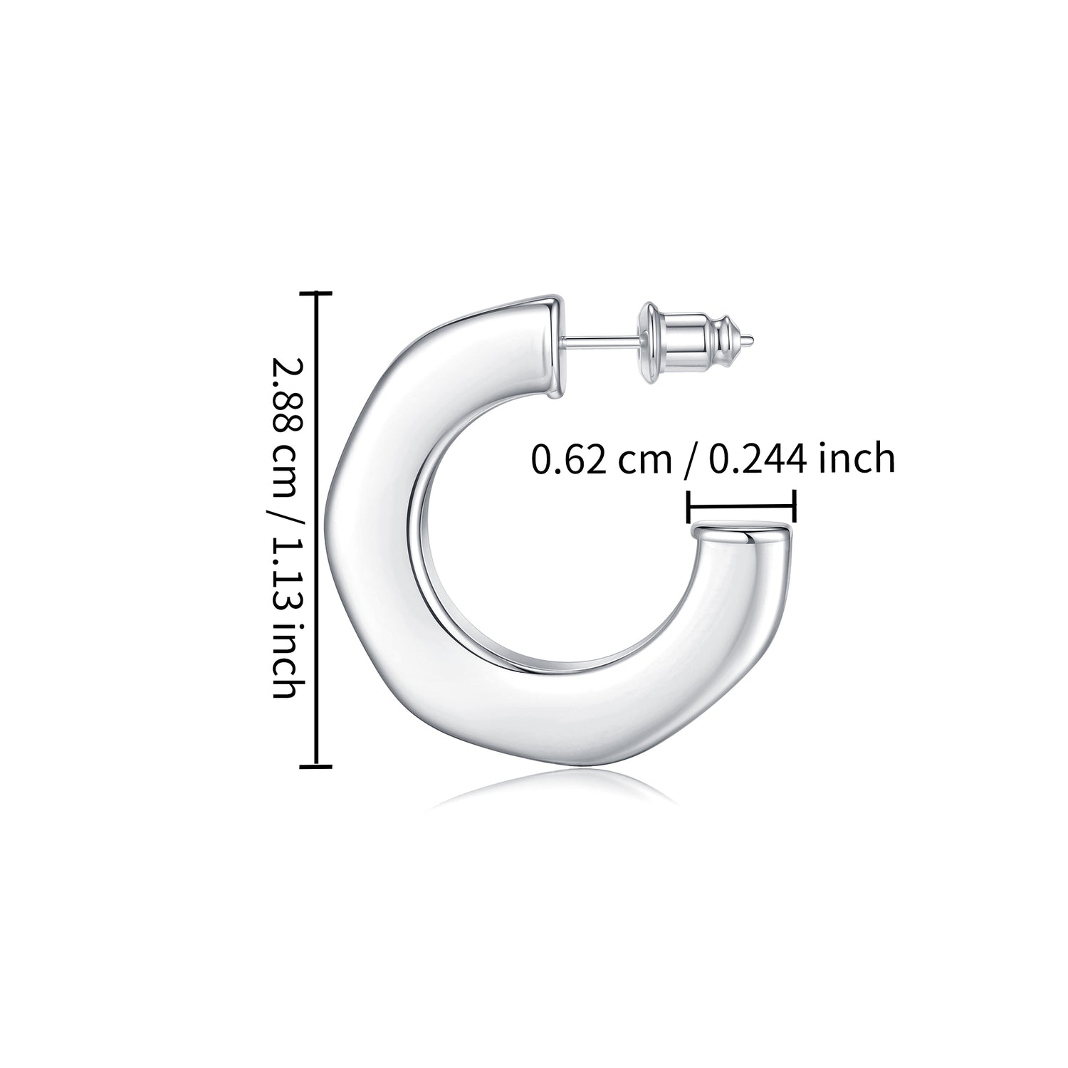 Women's silver earrings elegant fashion 928 plated silver lightweight thick silver hoop earrings women's jewelry