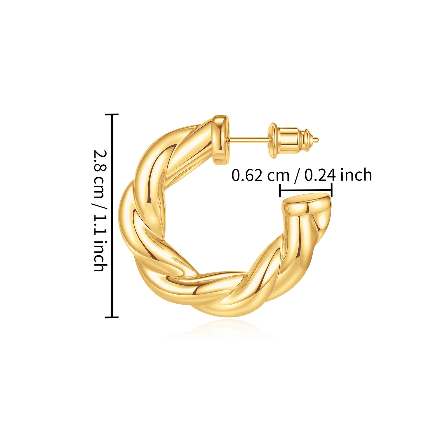 golden Hoop Earrings Set for Women 14K golden Plated Lightweight Chunky golden Hoop Earrings for Women Jewelry