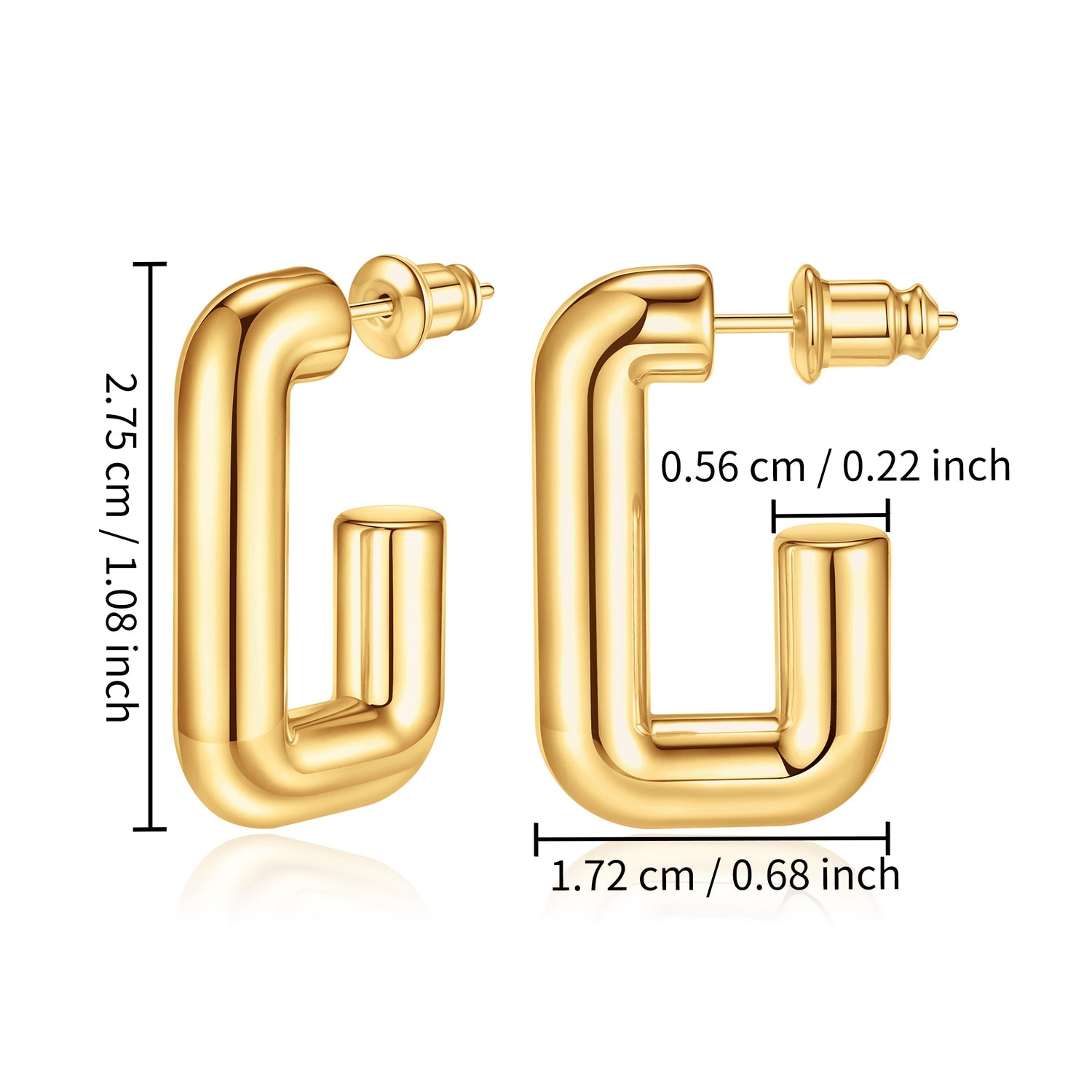 golden Hoop Earrings Set for Women 14K golden Plated Lightweight Chunky golden Hoop Earrings for Women Jewelry