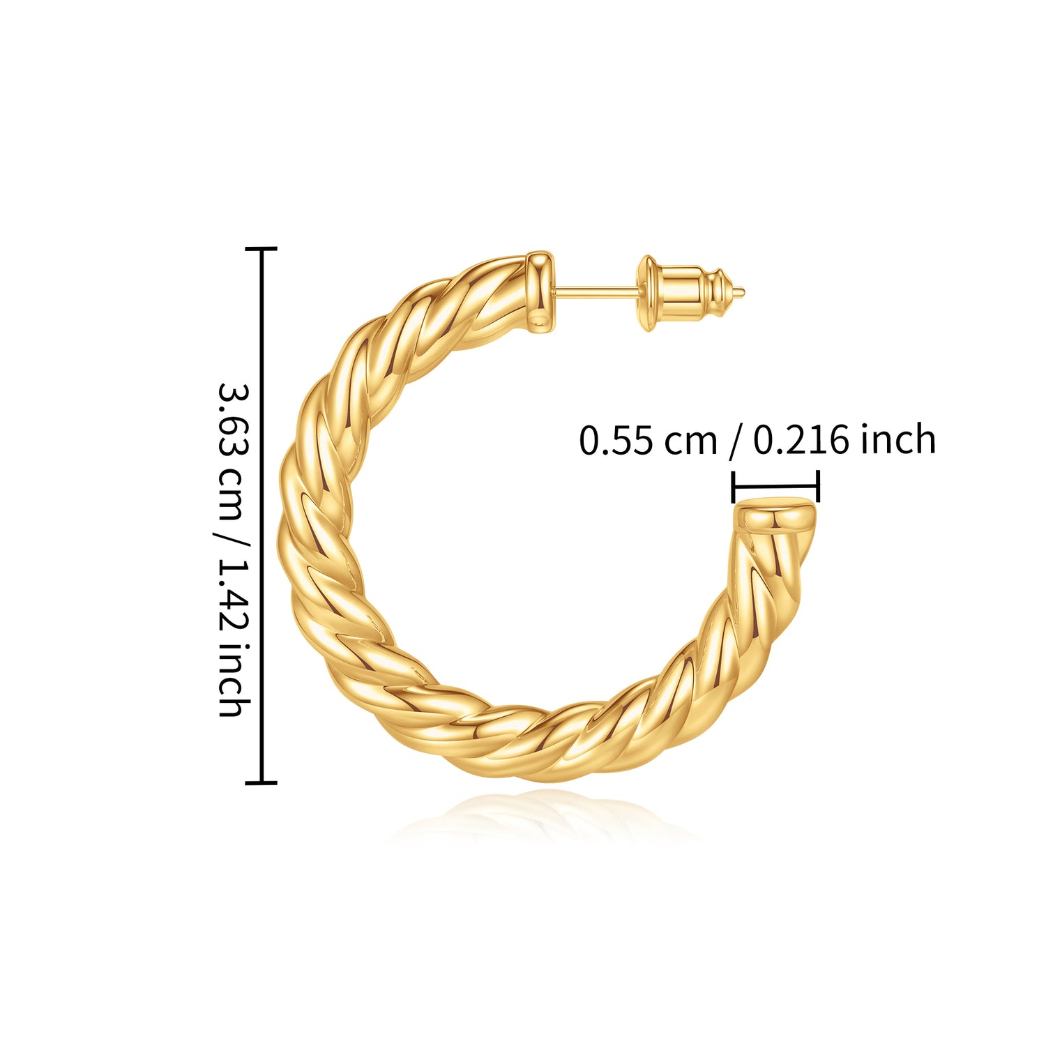 golden Hoop Earrings Set for Women 14K golden Plated Lightweight Chunky golden Hoop Earrings for Women Jewelry