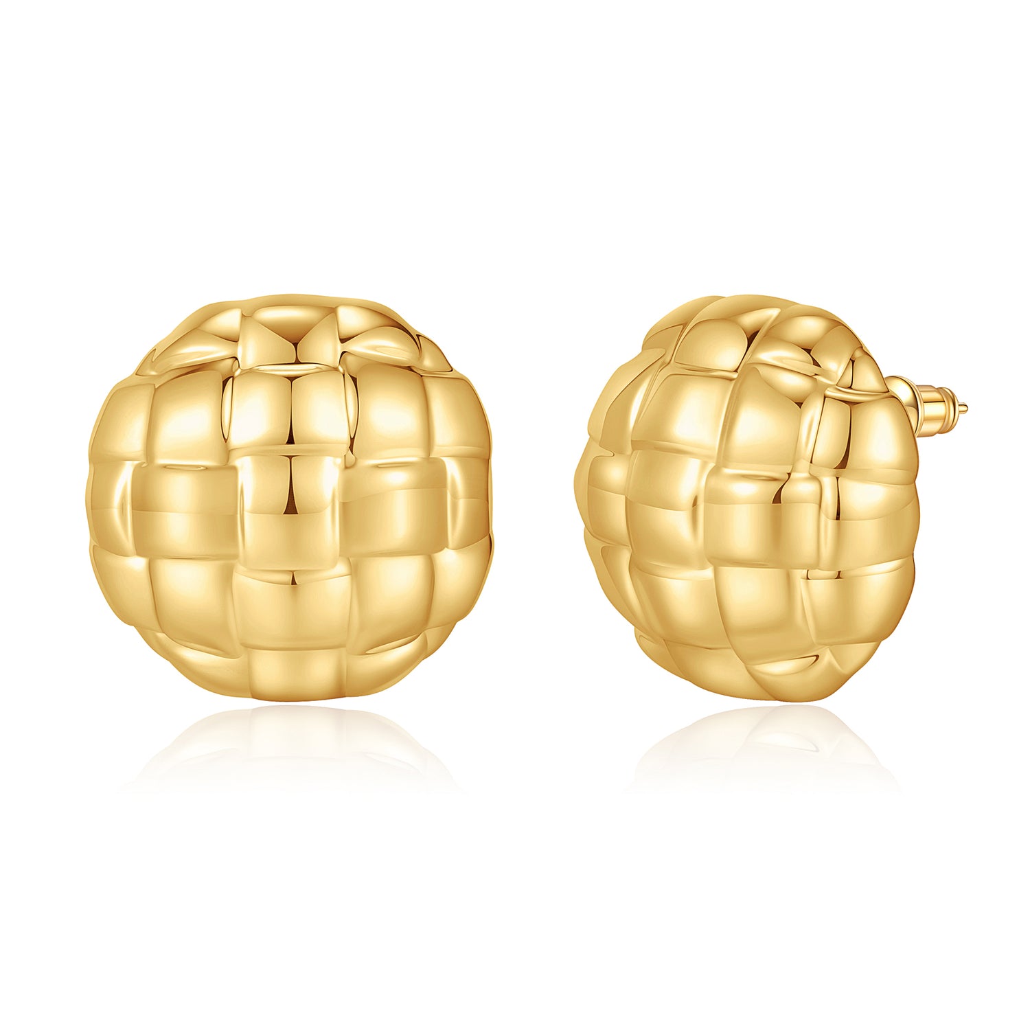 Chunky golden Earrings for Women 14k golden Plated Stud Earrings for Women Hypoallergenic golden Statement Earrings Thick golden Chunky Earrings for Women Trendy Jewelry Gift for Women