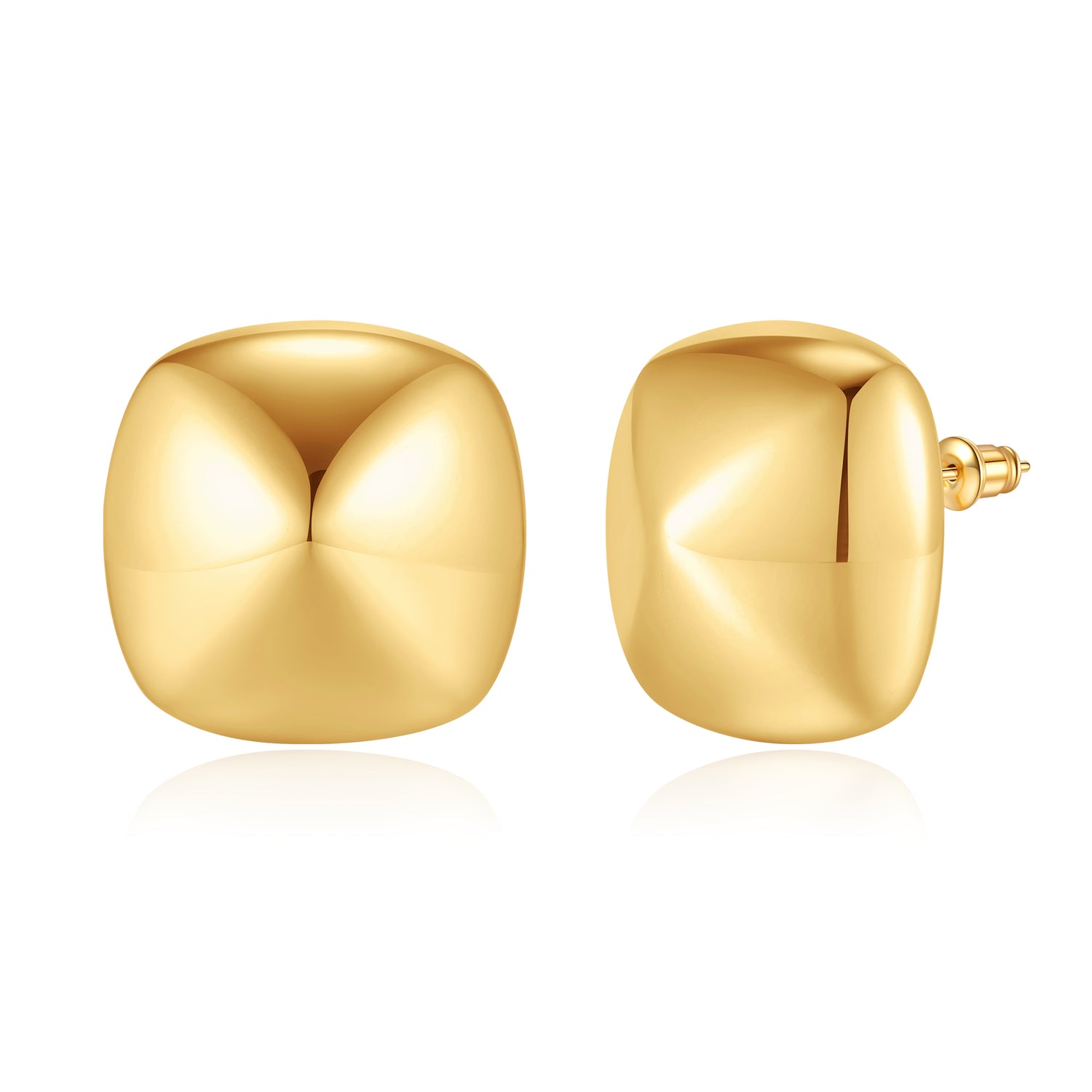 Chunky golden Earrings for Women 14k golden Plated golden Chunky Earrings for Women Hypoallergenic golden Statement Earrings Thick Stud Earrings for Women Trendy Jewelry Gift for Women