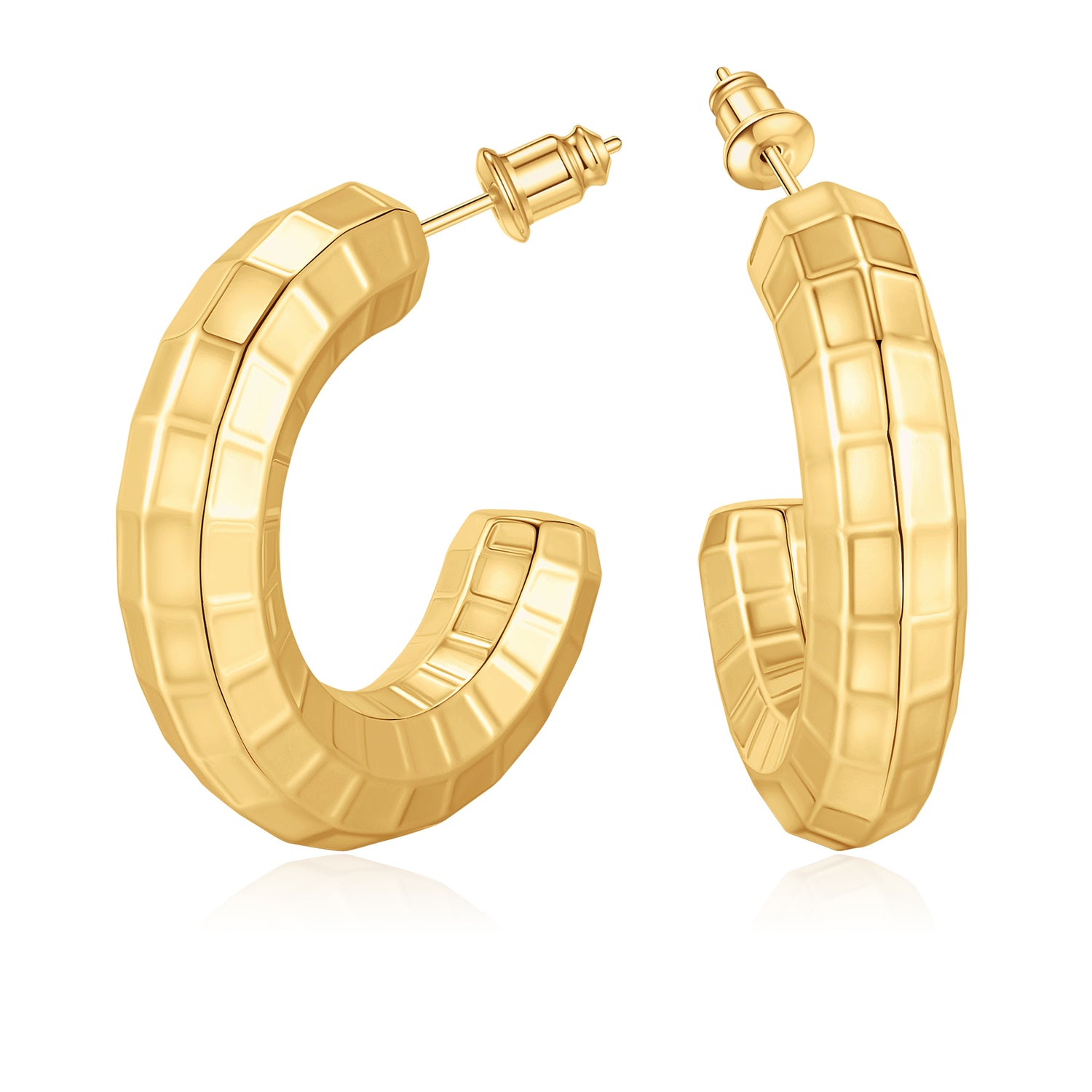 Chunky goldenen  Hoop Earrings for Women, 14K goldenen  Chunky Earrings for Women Big Large goldenen  Hoop Earrings Tarnish Free goldenen  Earrings Hypoallergenic Lightweight Thick Hoop Earrings Trendy goldenen  Hoop Earrings