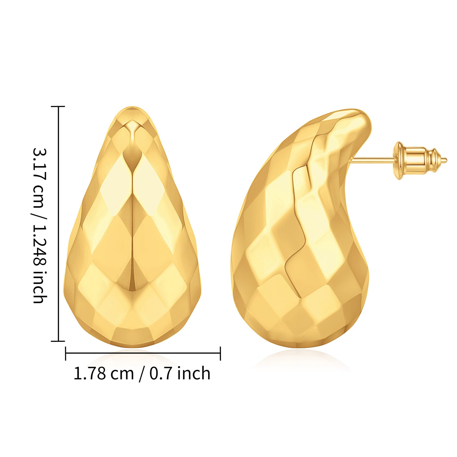 goldenen  Teardrop Earrings Dupes for Women, 14K goldenen  Tear Drop Earrings for Women Chunky goldenen  Earrings for Women goldenen  Tear Drop Earrings for Women Earrings Trendy Jewelry for Women Gifts