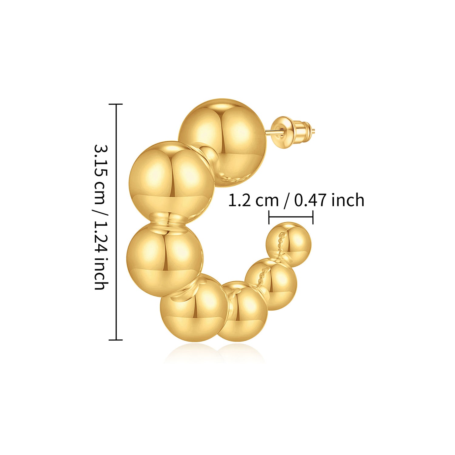 Women's golden Pearl Earrings, 14K golden-Plated golden Bead Drop Earrings, Lightweight and Substantial Women's Pearl Earrings, Exquisite Jewelry Women's Gifts