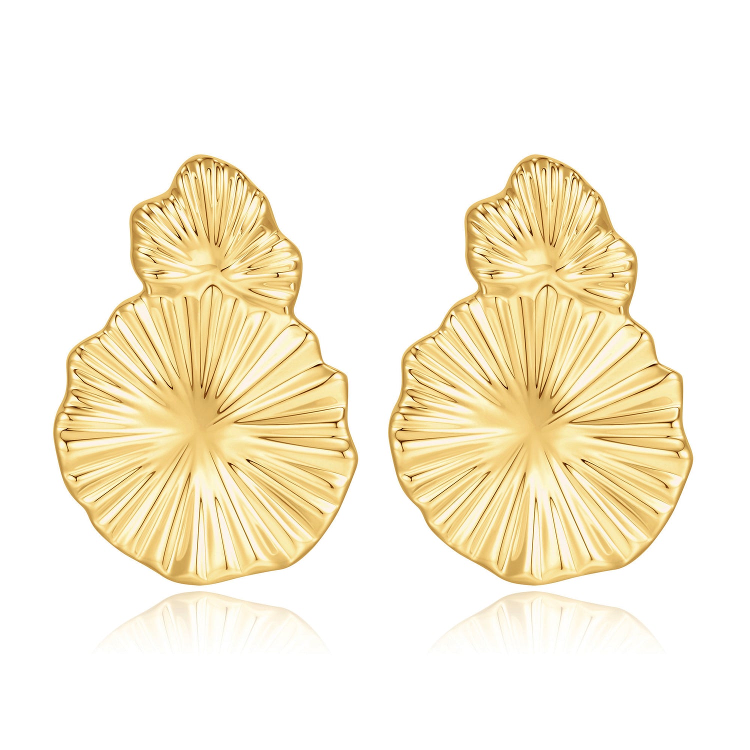golden Statement Earrings for Women 14K golden Plated Big Disc Drop Dangle Earrings for Women golden Chunky Earrings for Women Chunky golden Earrings for Women golden Jewelry for Women Gifts