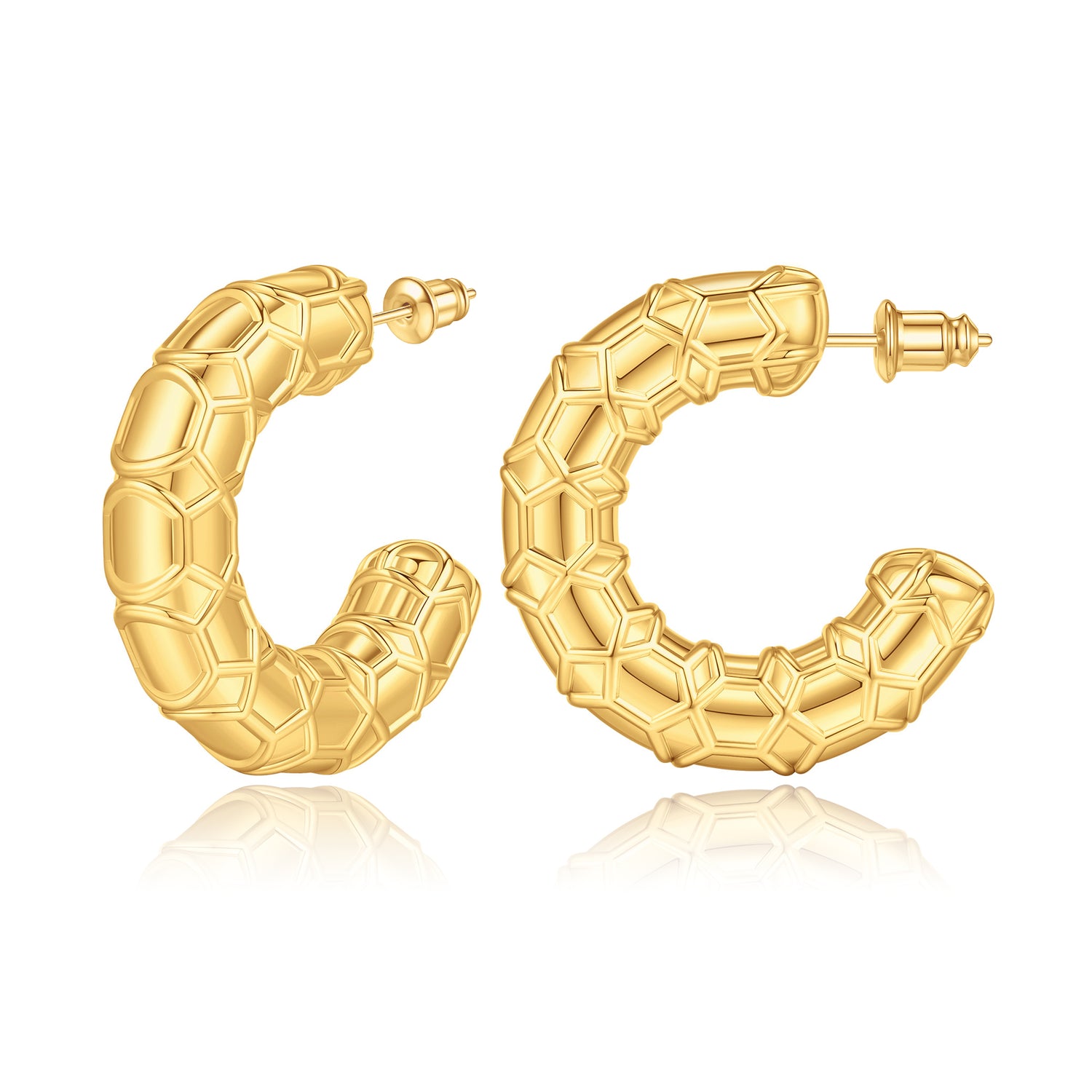 Chunky goldenen  Hoop Earrings for Women 14K goldenen  Plated Hoop Earrings Hypoallergenic goldenen  Chunky Hoop Earrings for Women Earrings Thick goldenen  Hoop Earrings for Women goldenen  Jewelry for Women