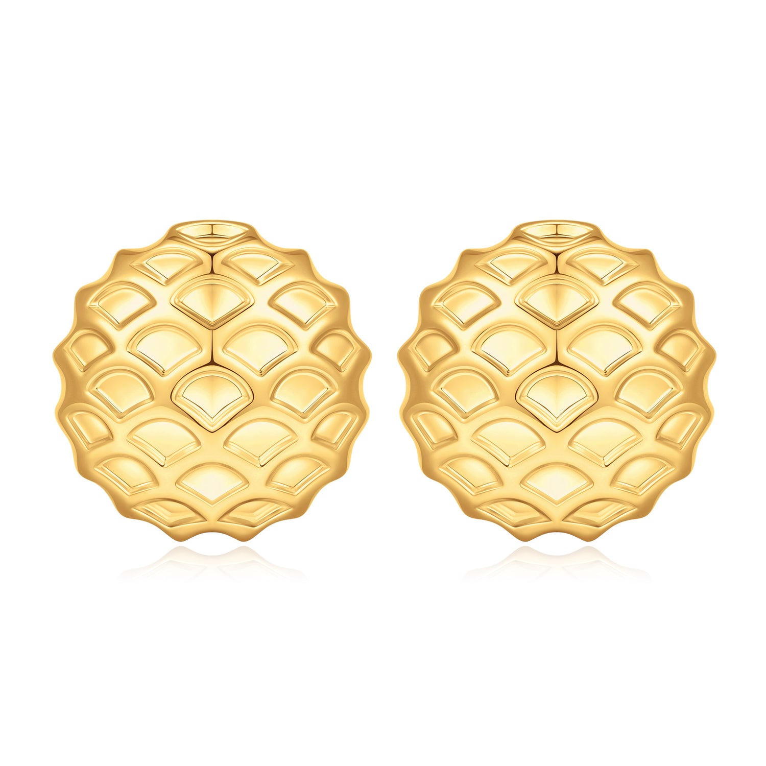 Chunky golden Earrings for Women 14k golden Plated Stud Earrings for Women Hypoallergenic golden Statement Earrings Thick golden Chunky Earrings for Women Trendy Jewelry Gift for Women