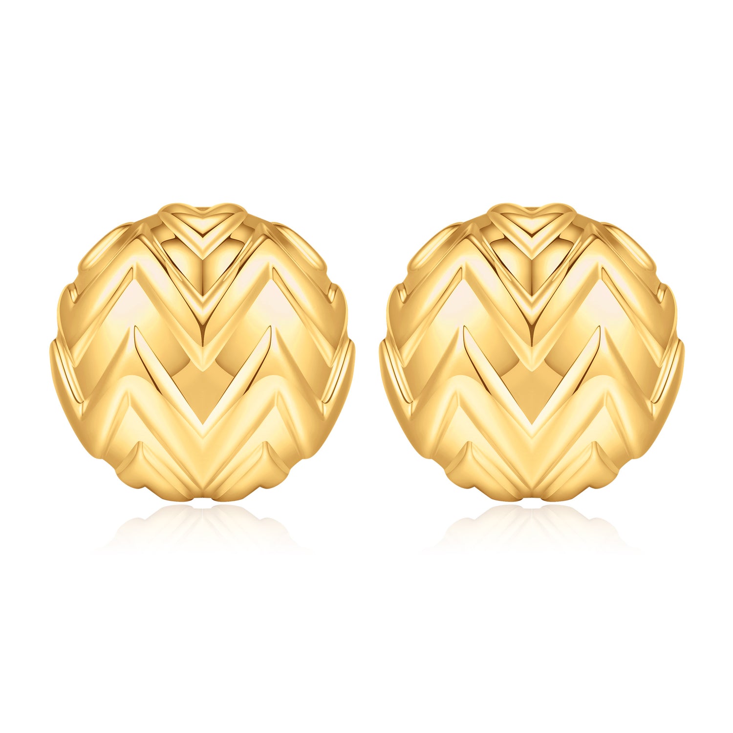 Chunky golden Earrings for Women 14k golden Plated Stud Earrings for Women Hypoallergenic golden Statement Earrings Thick golden Chunky Earrings for Women Trendy Jewelry Gift for Women