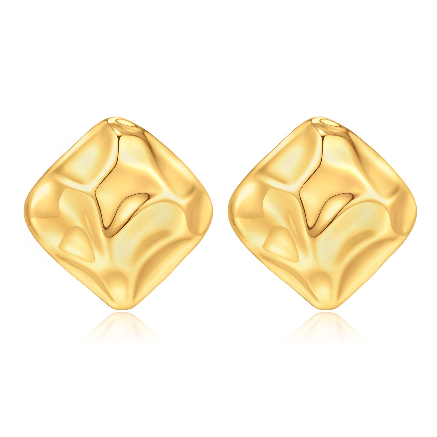 Chunky golden Earrings for Women 14k golden Plated Stud Earrings for Women Hypoallergenic golden Statement Earrings Thick golden Chunky Earrings for Women Trendy Jewelry Gift for Women
