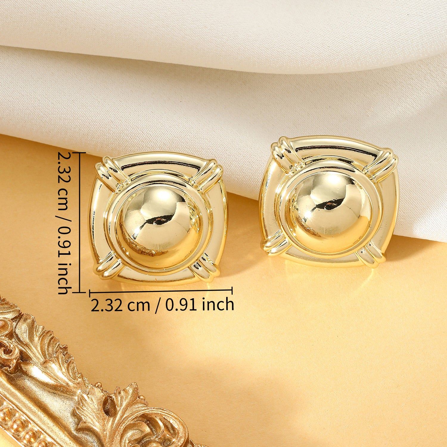 Chunky goldenen  Square Earrings 14k goldenen  Plated Earrings for Women Big Square Earrings Statement Geometric Stud Hypoallergenic Minimalist Earrings for Women Earrings for Women Trendy Jewelry Gift