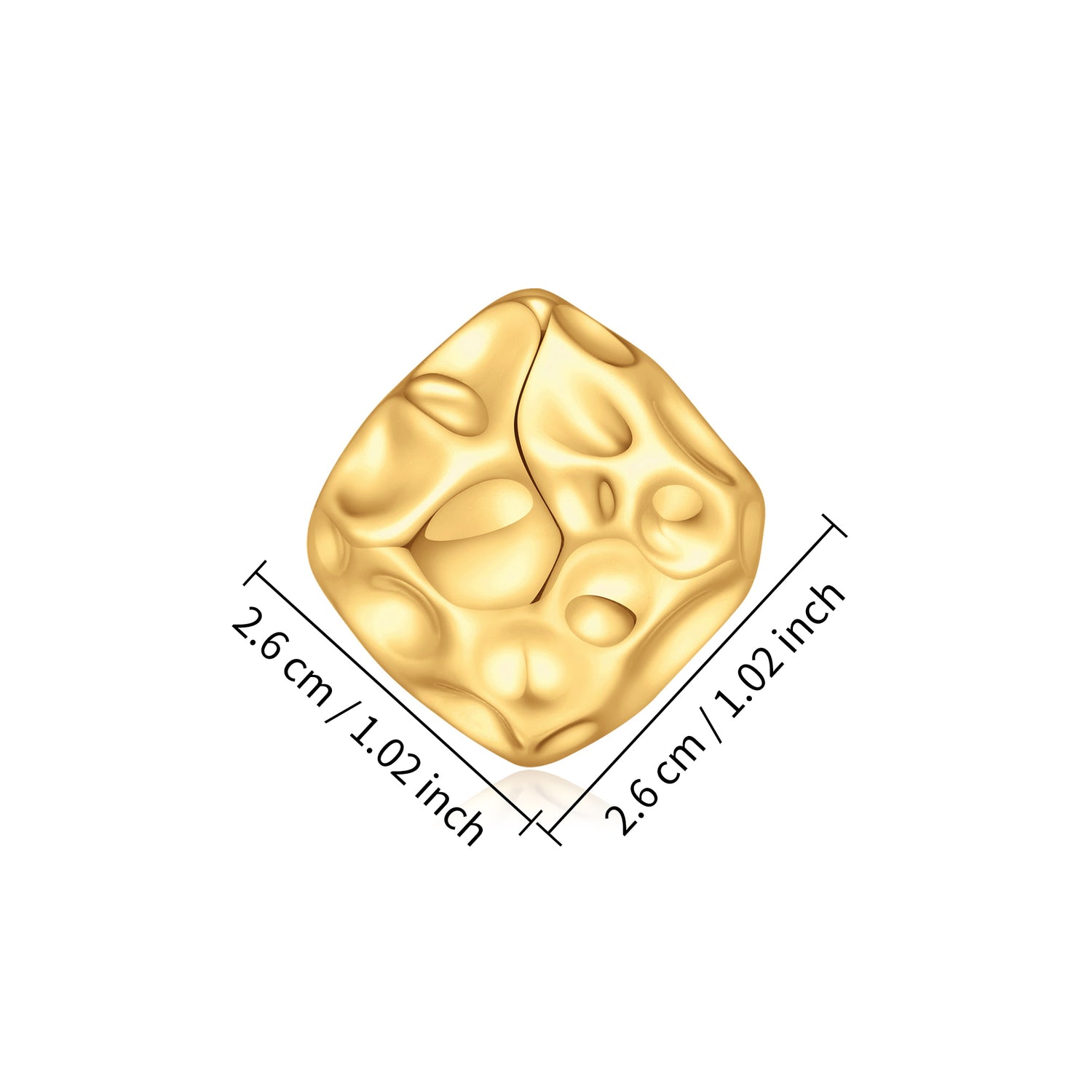 Chunky goldenen  Square Earrings for Women, 14K goldenen  Plated Earrings Vintage Earrings Stud Earrings for Women Big Square Earrings goldenen  Earrings for Women goldenen  Statement Earrings Jewelry for Women Gifts