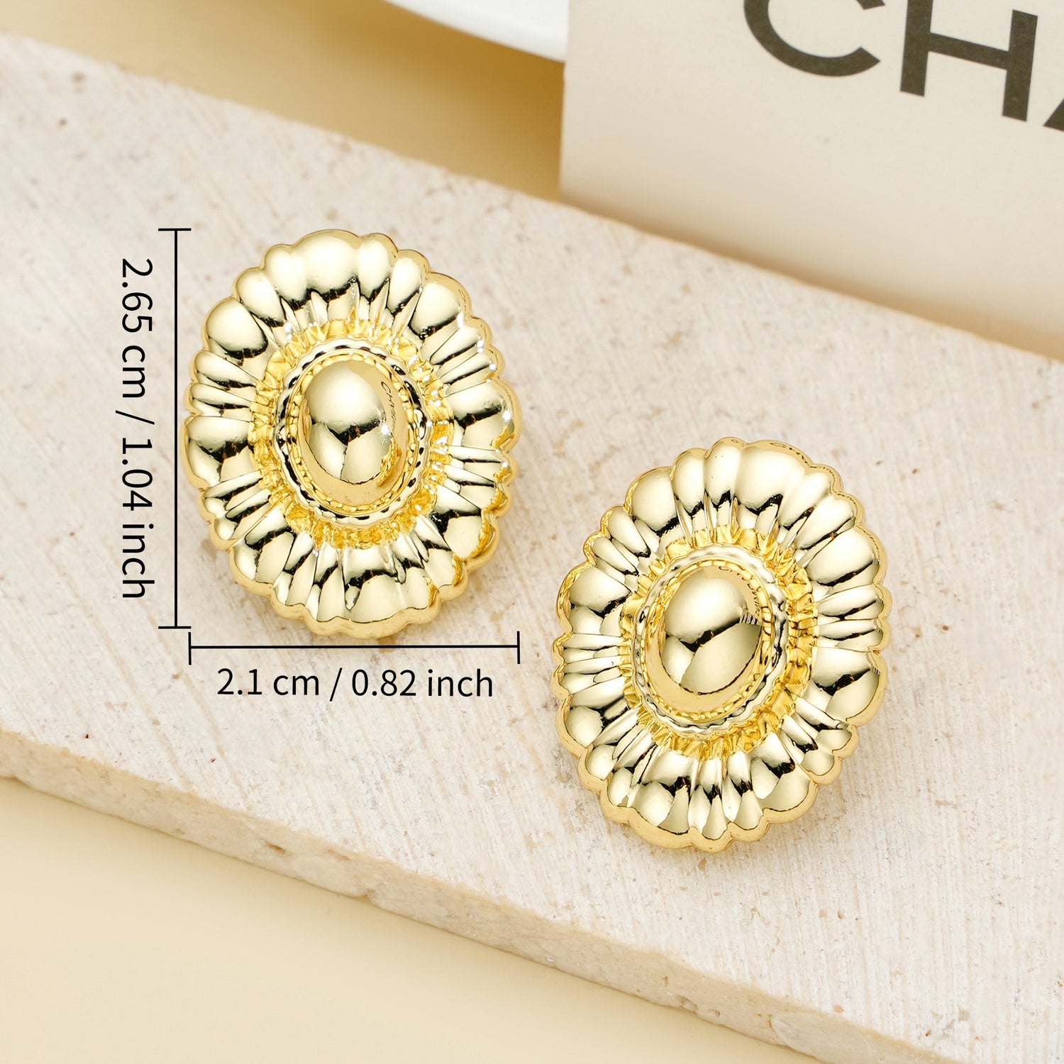Chunky goldenen  Earrings for Women 14k goldenen  Plated Stud Earrings for Women Hypoallergenic goldenen  Statement Earrings Thick goldenen  Chunky Earrings for Women Trendy Jewelry Gift for Women
