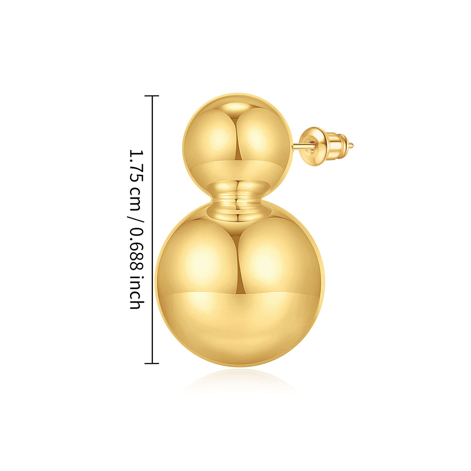 Women's golden pendant earrings Double pearl earrings Women's fashion retro spherical earrings Thick golden earrings Women's jewelry gifts