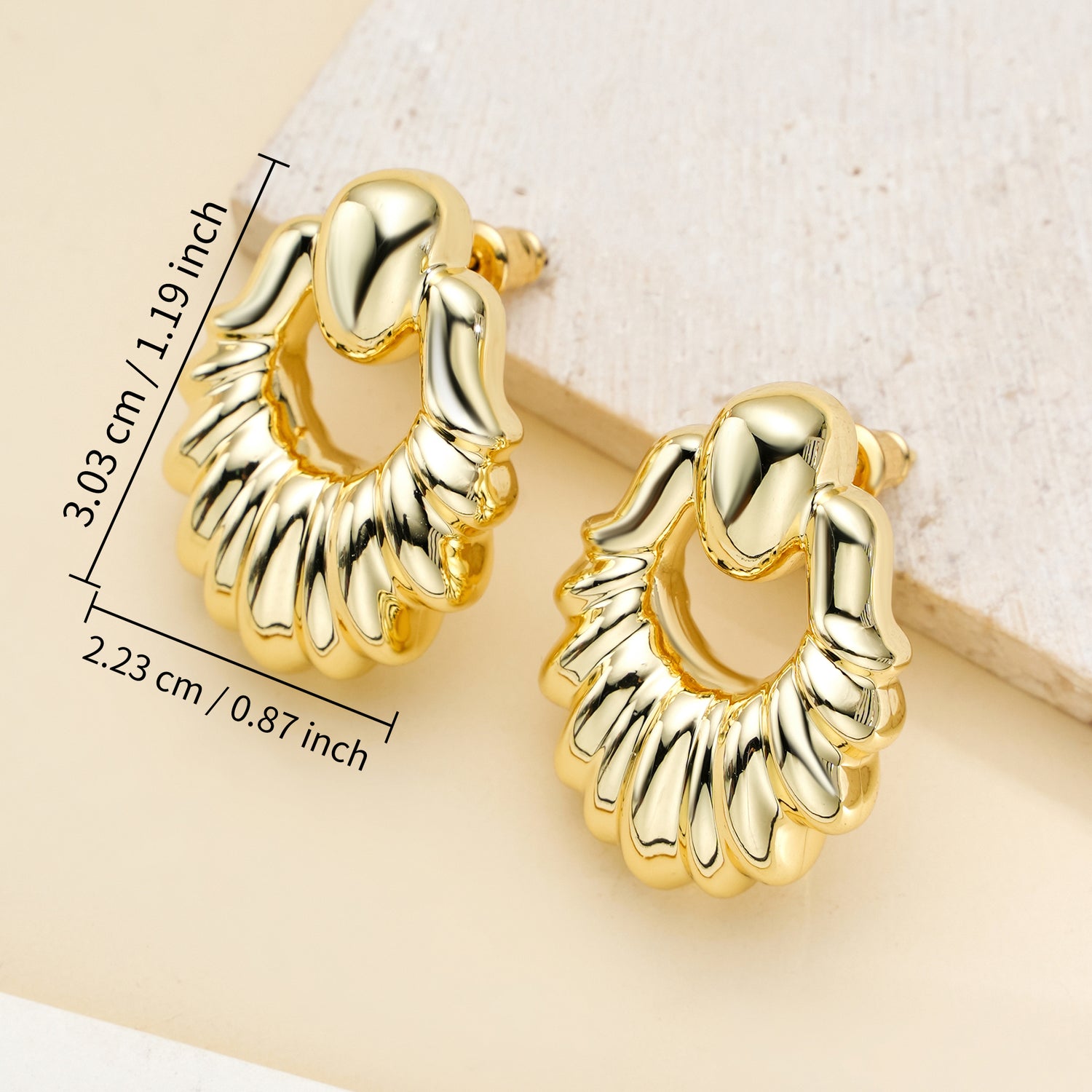 goldenen  Statement Earrings for Women 14K goldenen  Plated Dangle Earrings for Women goldenen  Chunky Earrings for Women Trendy Big goldenen  Earrings Chunky goldenen  Earrings for Women goldenen  Jewelry for Women Gifts