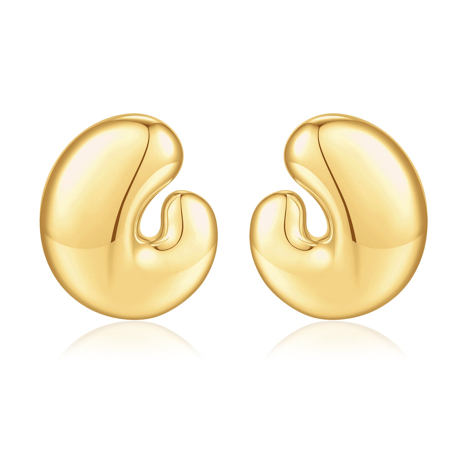 Chunky goldenen  Hoop Earrings for Women, 14K goldenen  Plated Statement Earrings for Women Large Thick goldenen  Hoop Hypoallergenic Lightweight Non Tarnish goldenen  Chunky Hoops Earrings for Women Trendy Jewelry