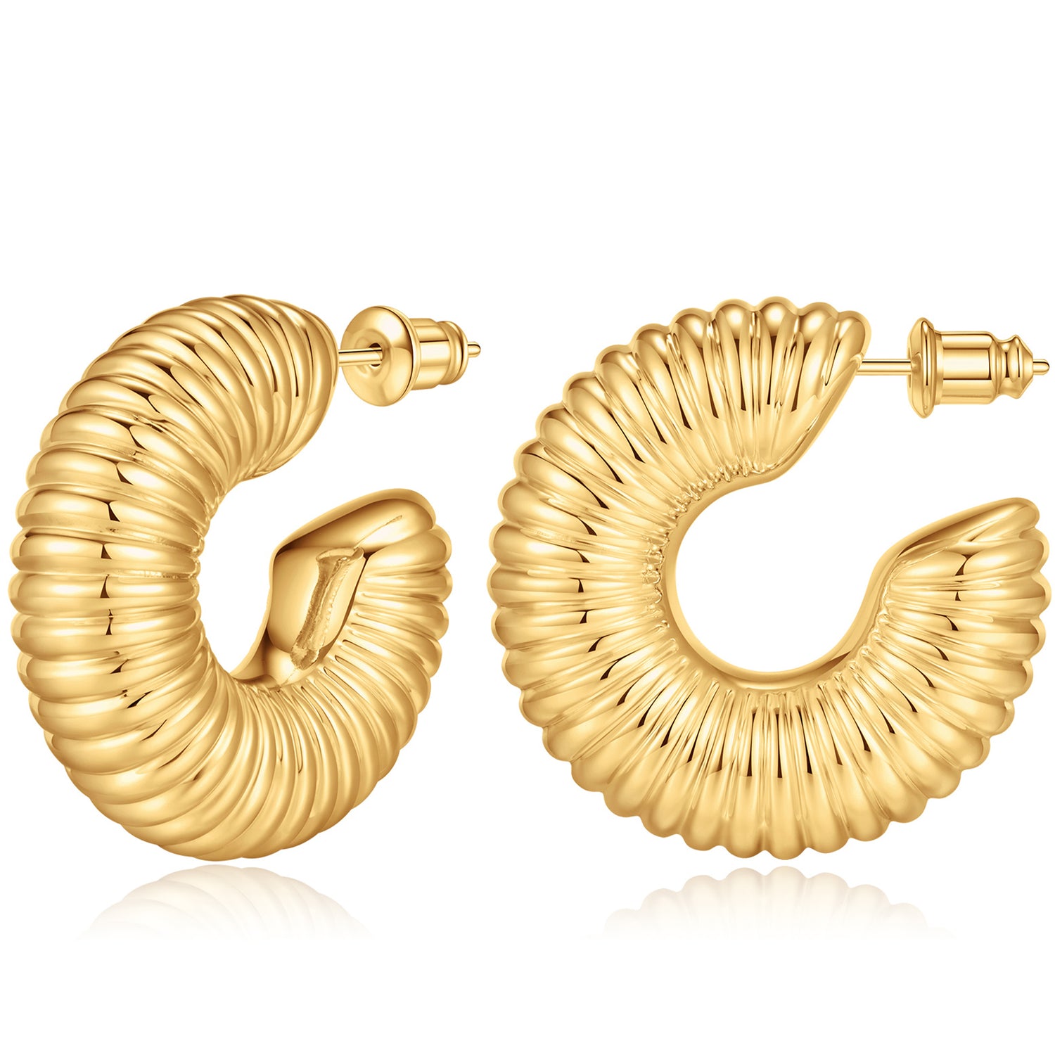 Women's Spiral Hoop Earrings Open Ring Popular Earrings Lightweight Large Hoop Earrings Fashionable and Versatile Best-selling Earrings